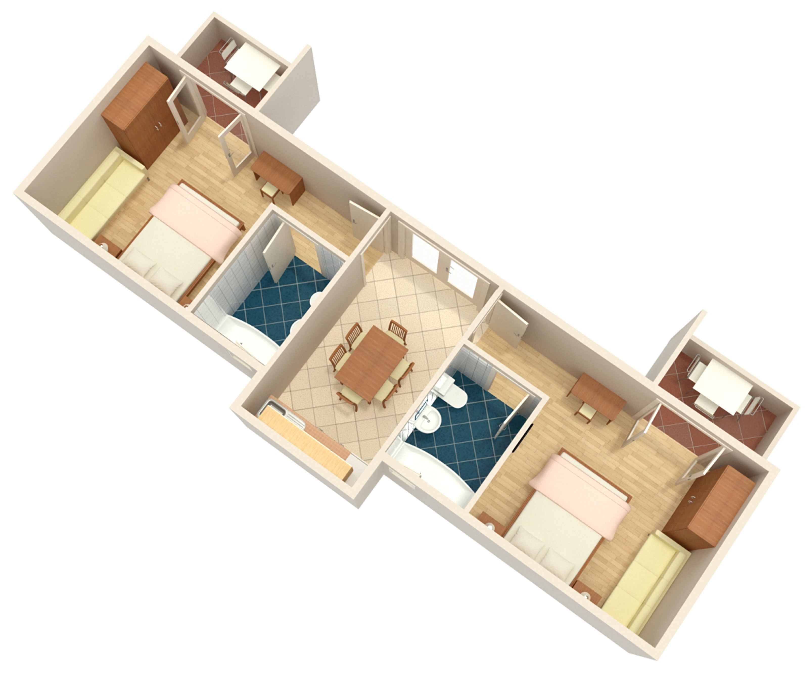 Two bedroom apartment with terrace and sea view Igrane, Makarska  A-a