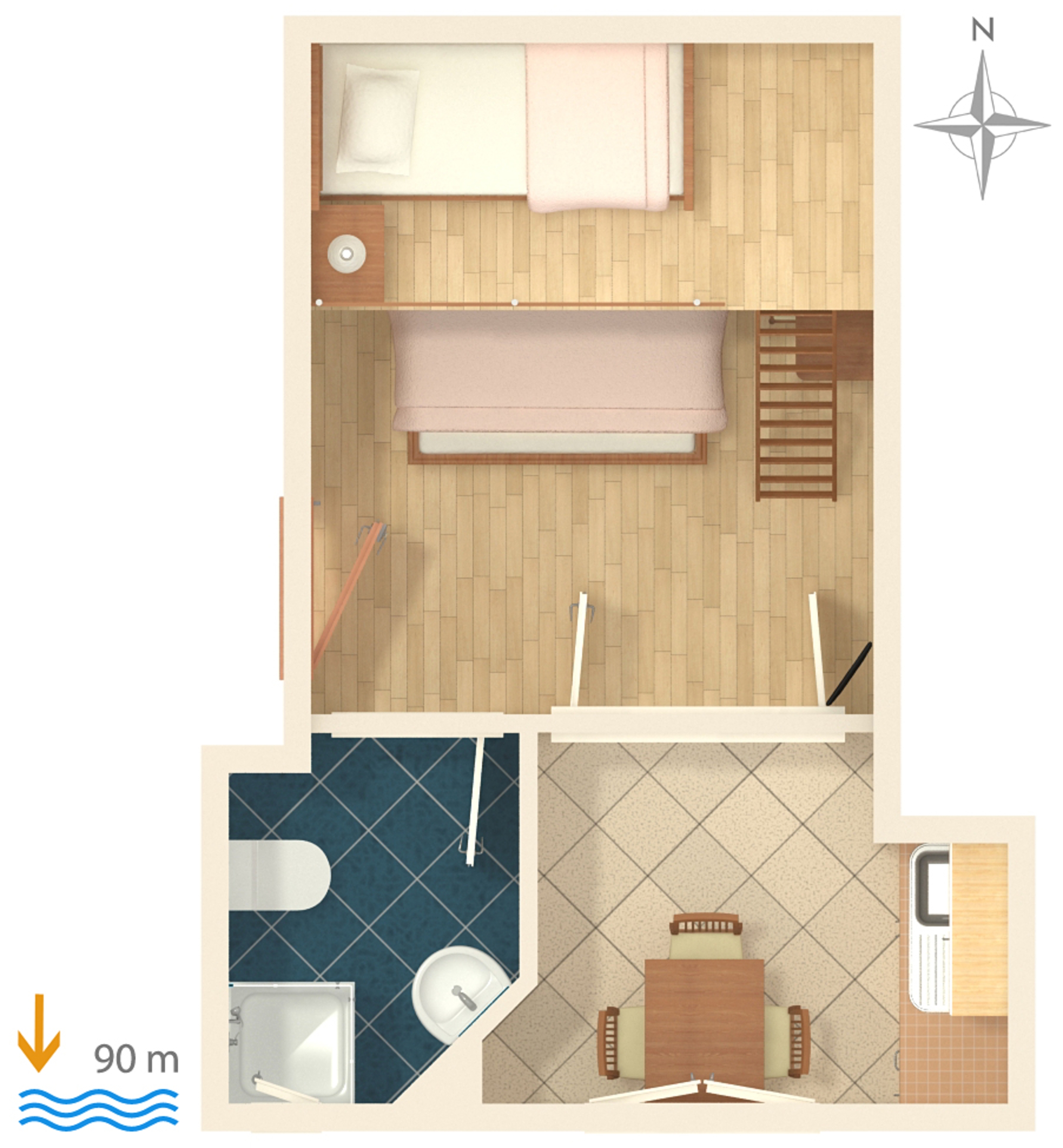 Studio flat with air-conditioning Igrane, Makarska  AS-a