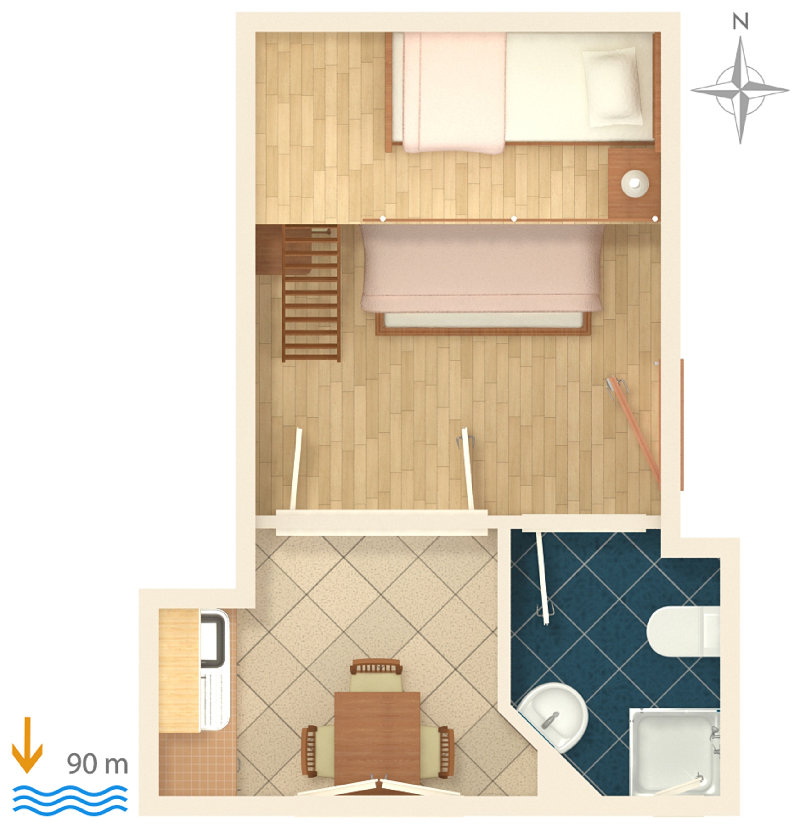 Studio flat with air-conditioning Igrane, Makarska  AS-b