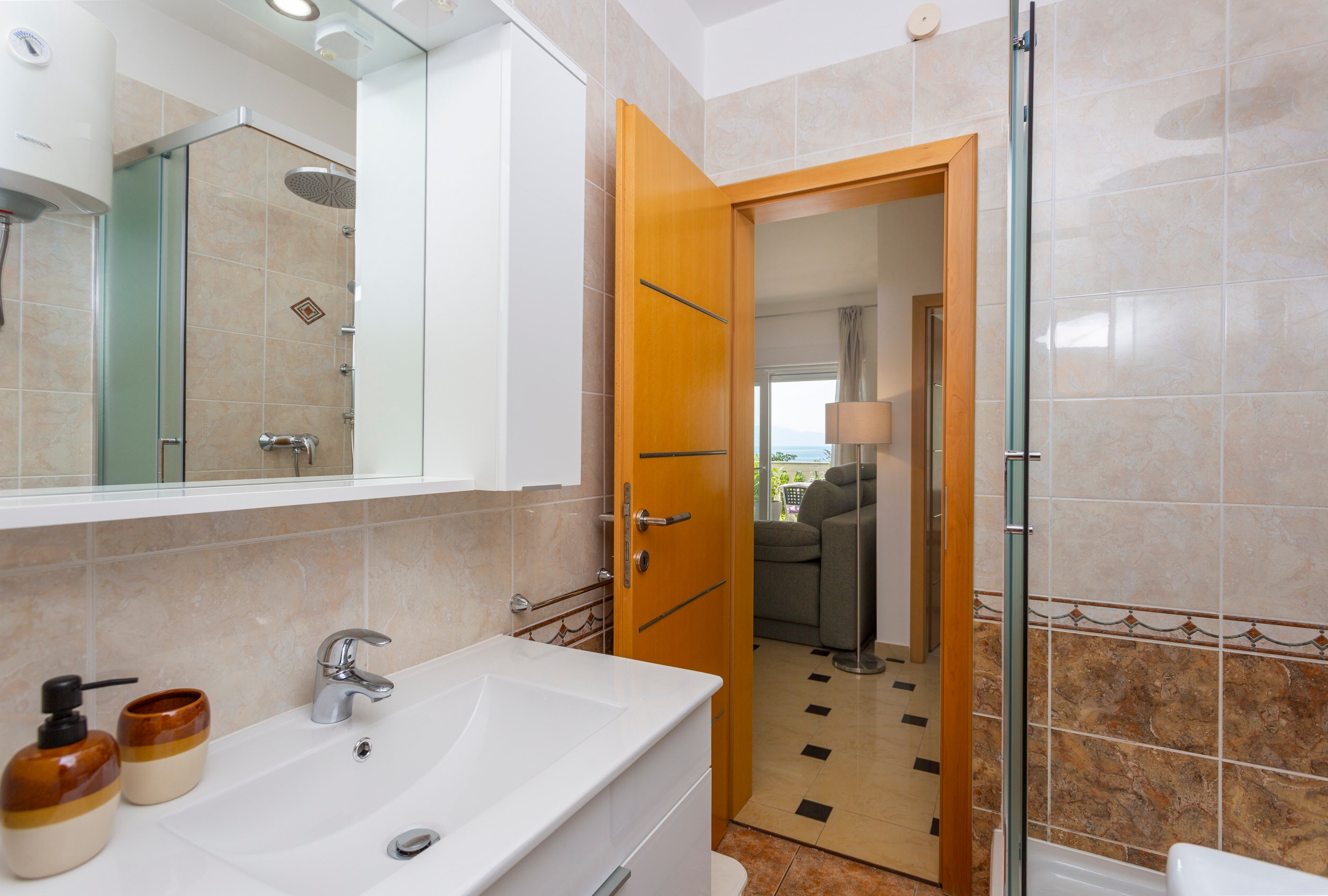 Two bedroom apartment with terrace and sea view Njivice, Krk  A-b