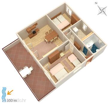 Plan Njivice, Plan in the apartment, dopusteni kucni ljubimci i WIFI.