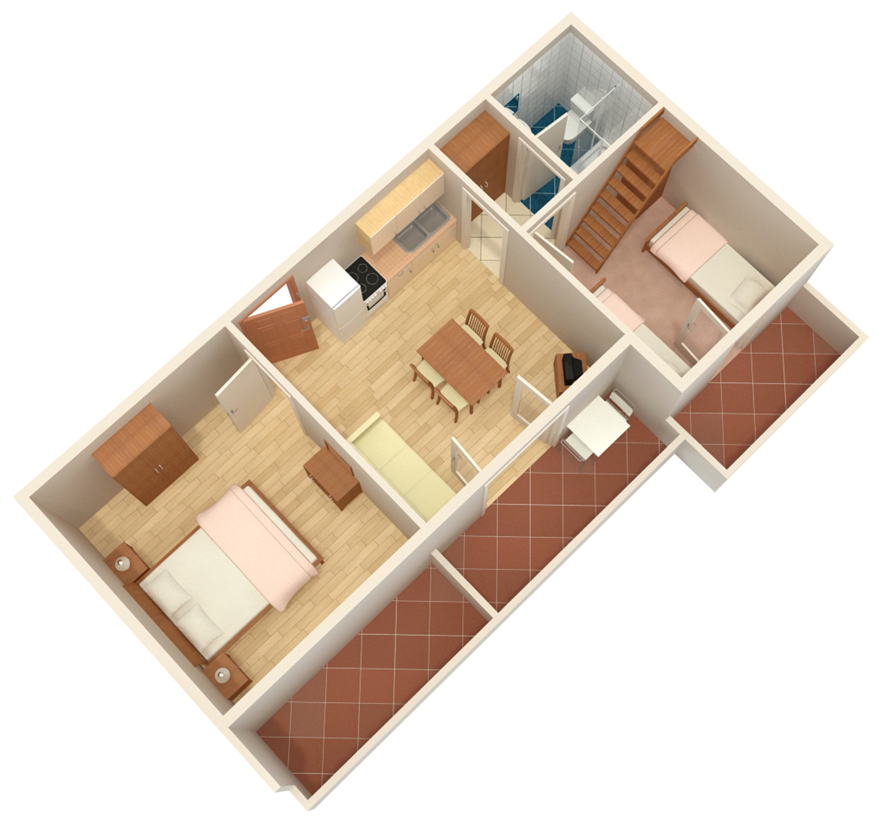 Two bedroom apartment with balcony and sea view Pag  A-a
