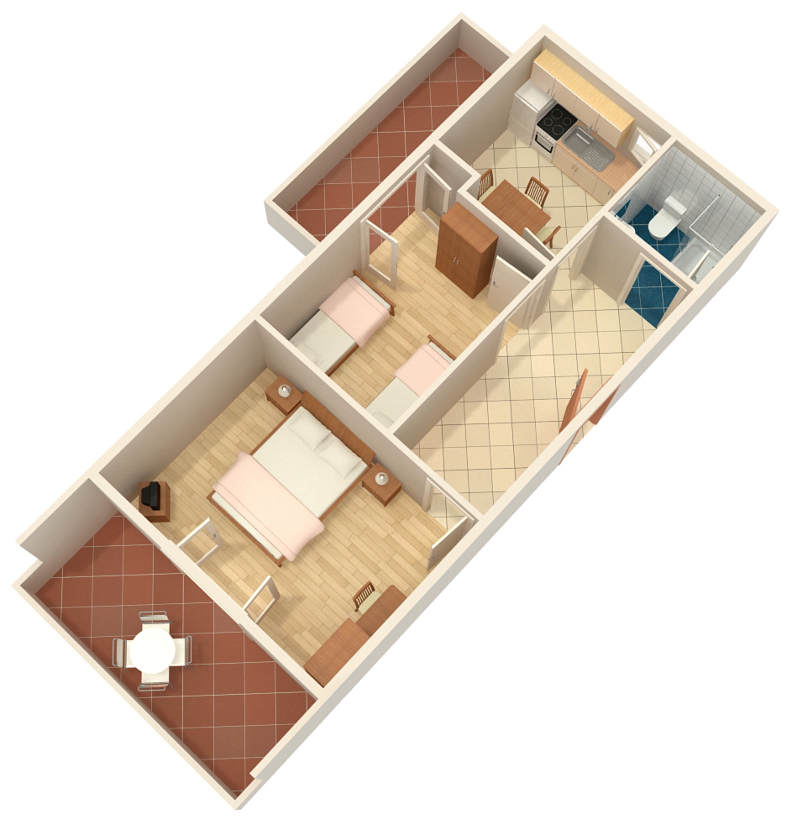 Two bedroom apartment with terrace and sea view Pag  A-b