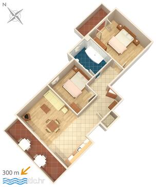 Plan Punat, Plan in the apartment, dopusteni kucni ljubimci i WIFI.