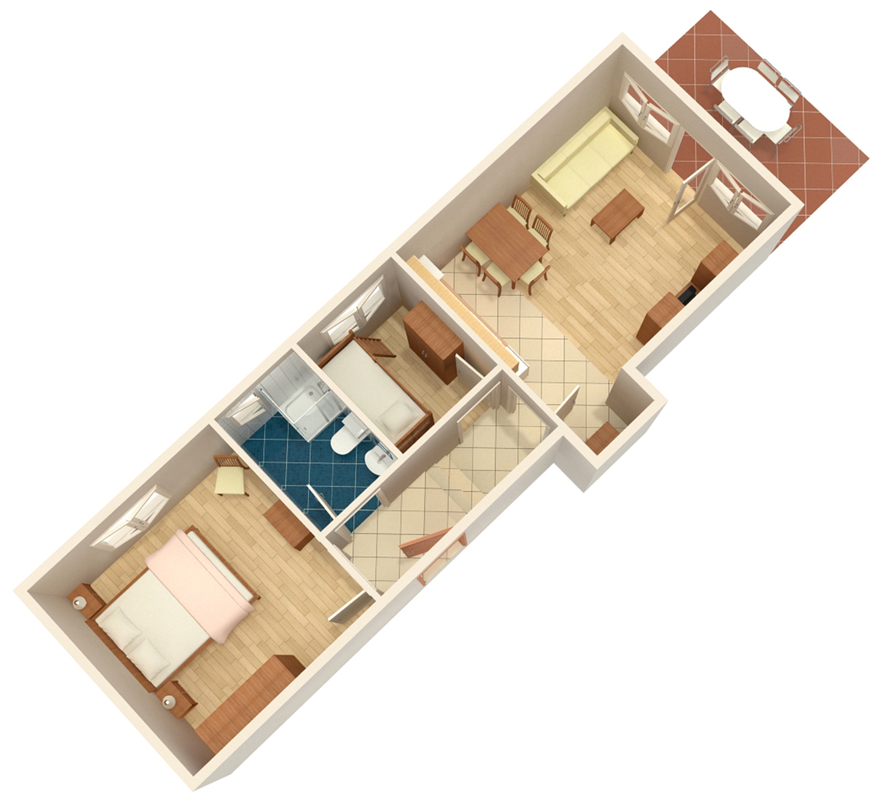 Two bedroom apartment with terrace and sea view Punat, Krk (A-5343-d)