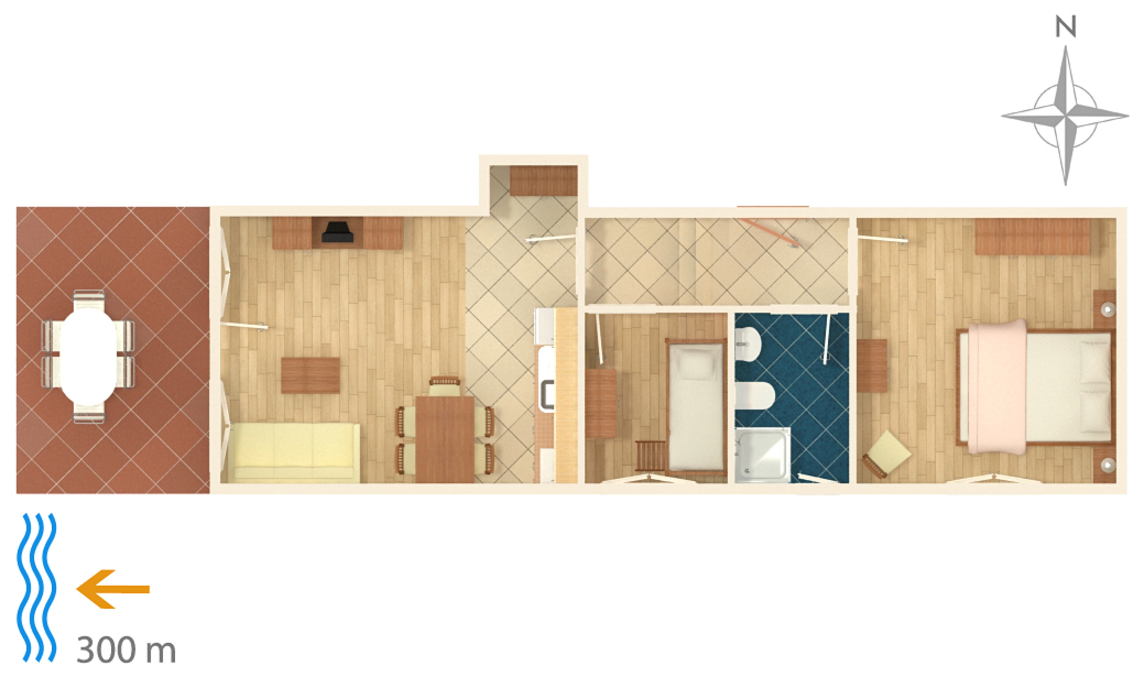 Two bedroom apartment with terrace and sea view Punat, Krk (A-5343-d)