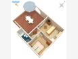 Punat, plattegrond in the apartment, (pet friendly) en WiFi.