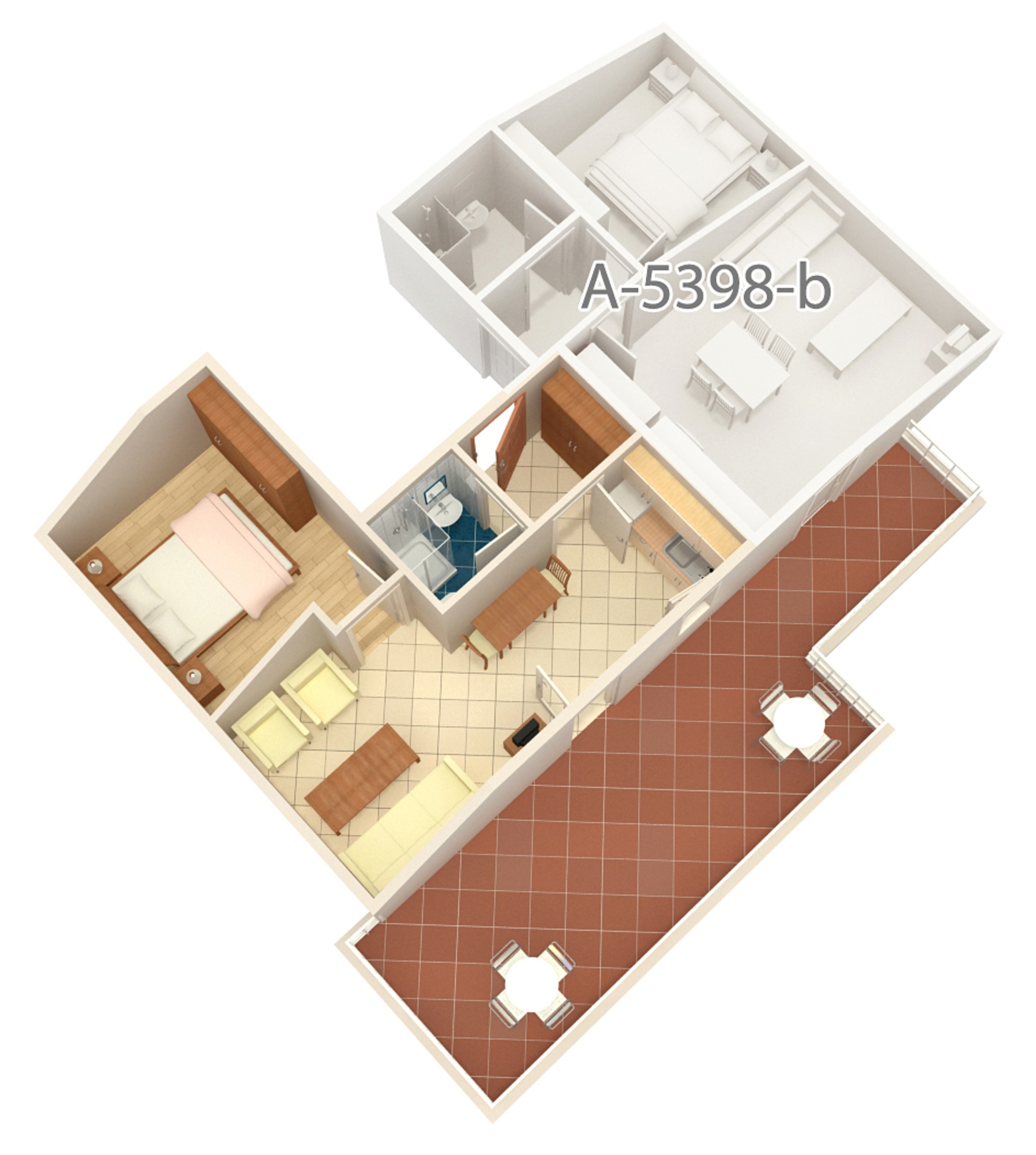 One bedroom apartment with terrace and sea view Njivice, Krk  A-a