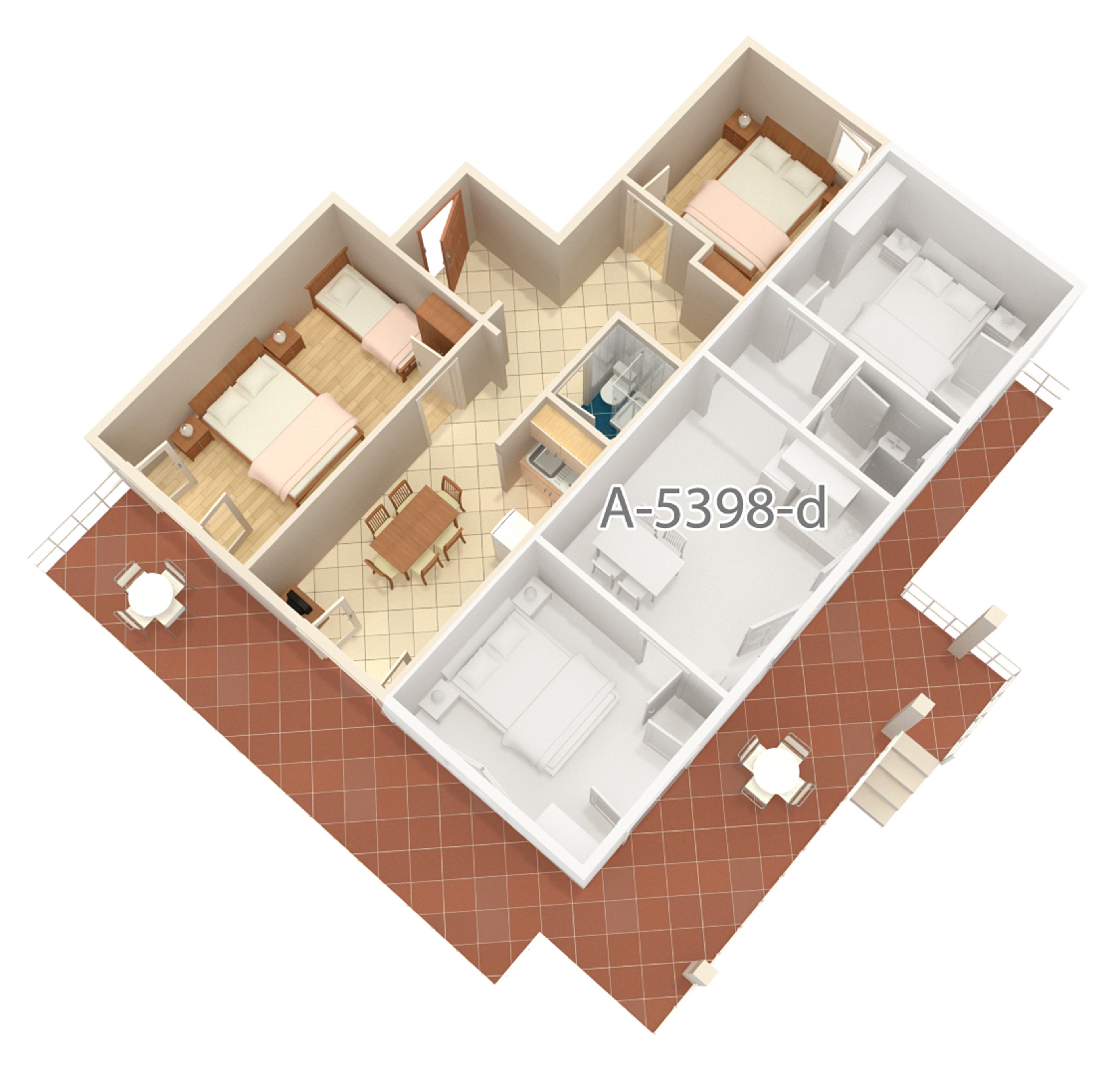 Two bedroom apartment with terrace and sea view Njivice, Krk  A-c