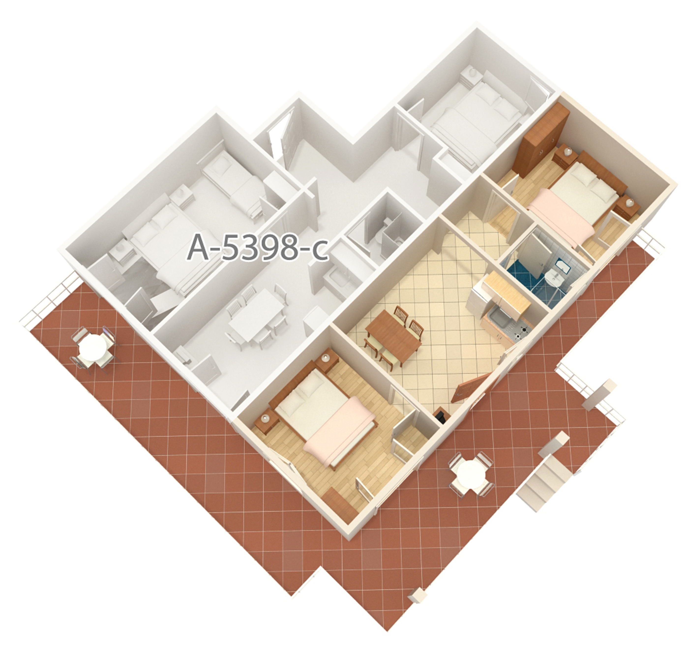 Two bedroom apartment with terrace Njivice, Krk  A-d