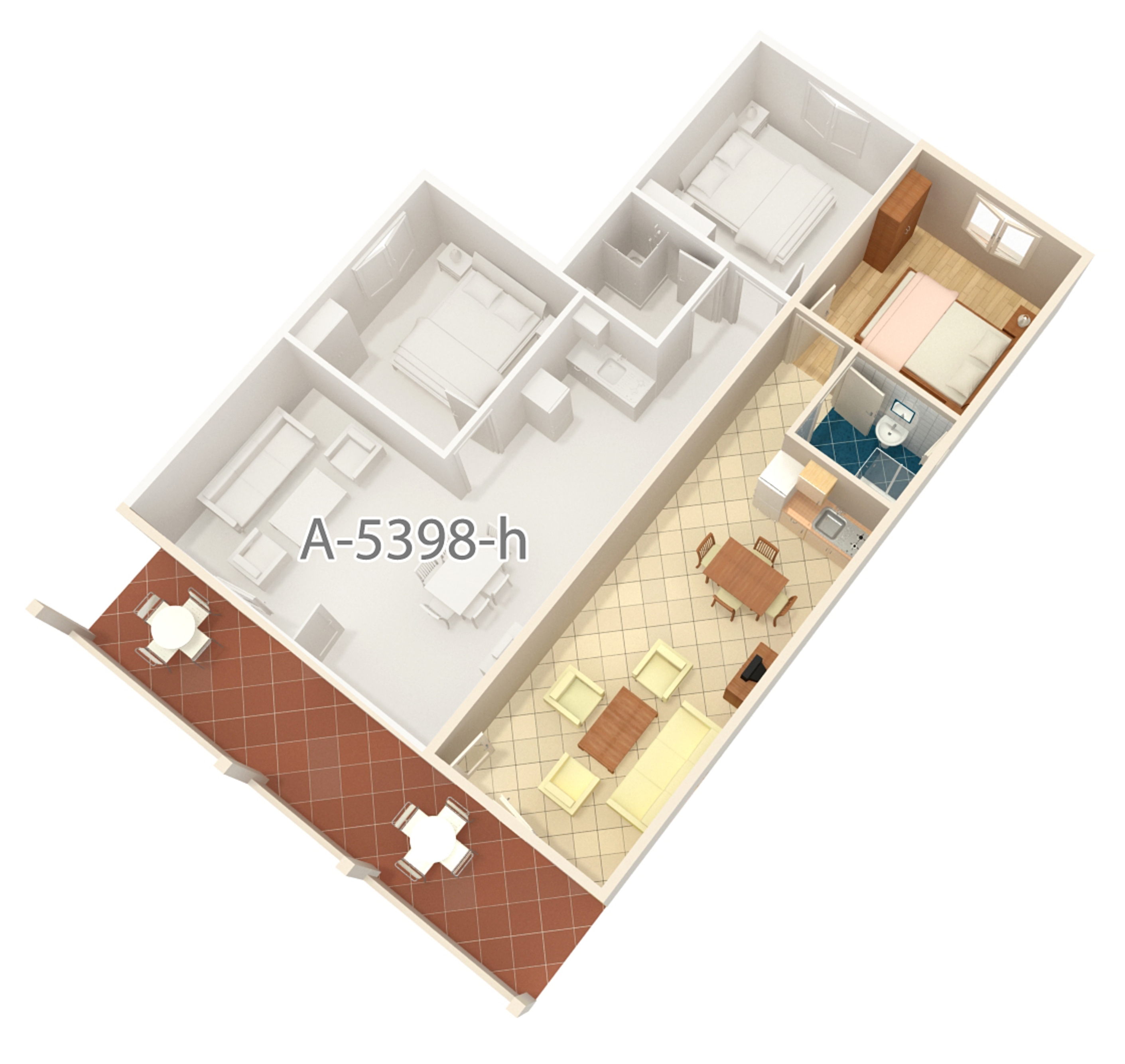 One bedroom apartment with terrace Njivice, Krk  A-e