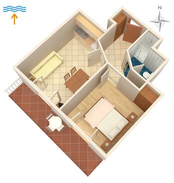 Njivice, Schema nell'alloggi del tipo apartment, WiFi.