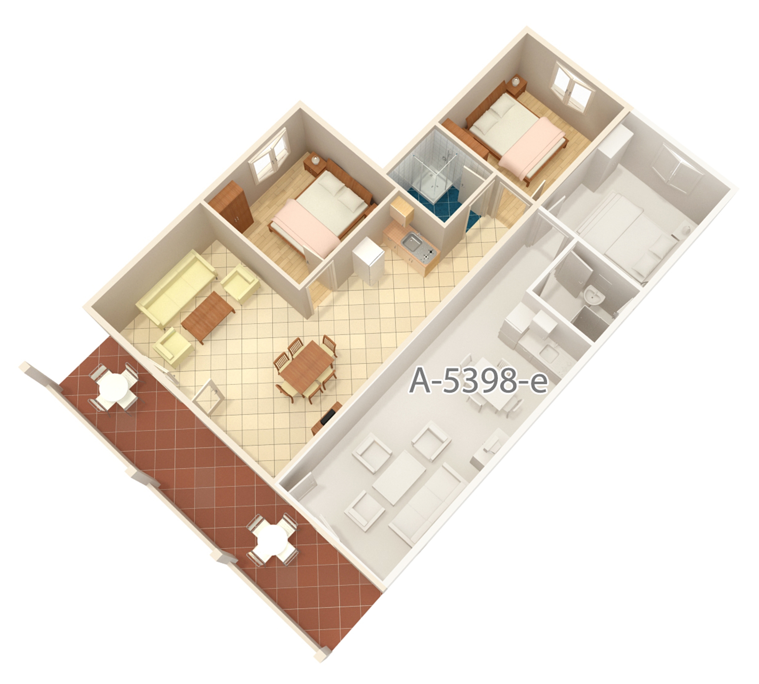 Two bedroom apartment with terrace Njivice, Krk  A-h