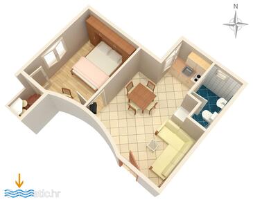 Plan Baška, Plan in the apartment.