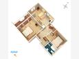 Punat, plattegrond in the apartment, (pet friendly) en WiFi.