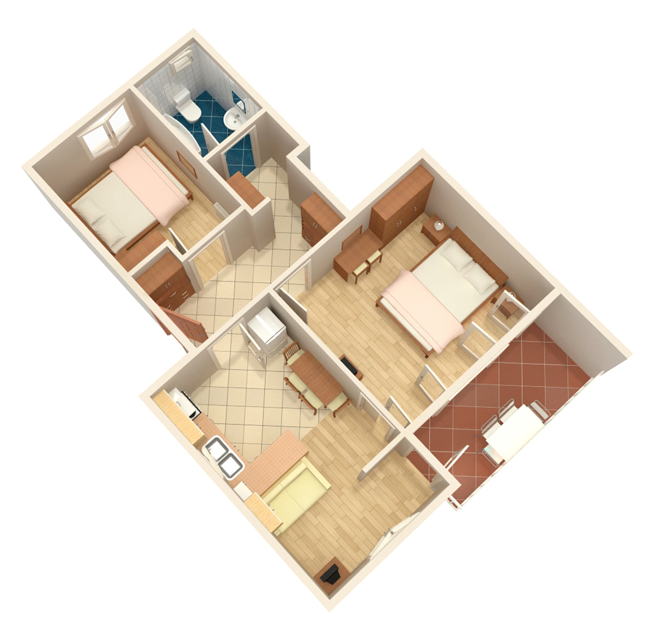 Two bedroom apartment with balcony and sea view Punat, Krk  A-a
