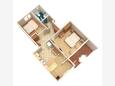 Punat, plattegrond in the apartment, (pet friendly) en WiFi.