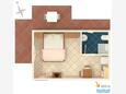 Krk, План в размещении типа studio-apartment, Домашние животные допускаются и WiFi.
