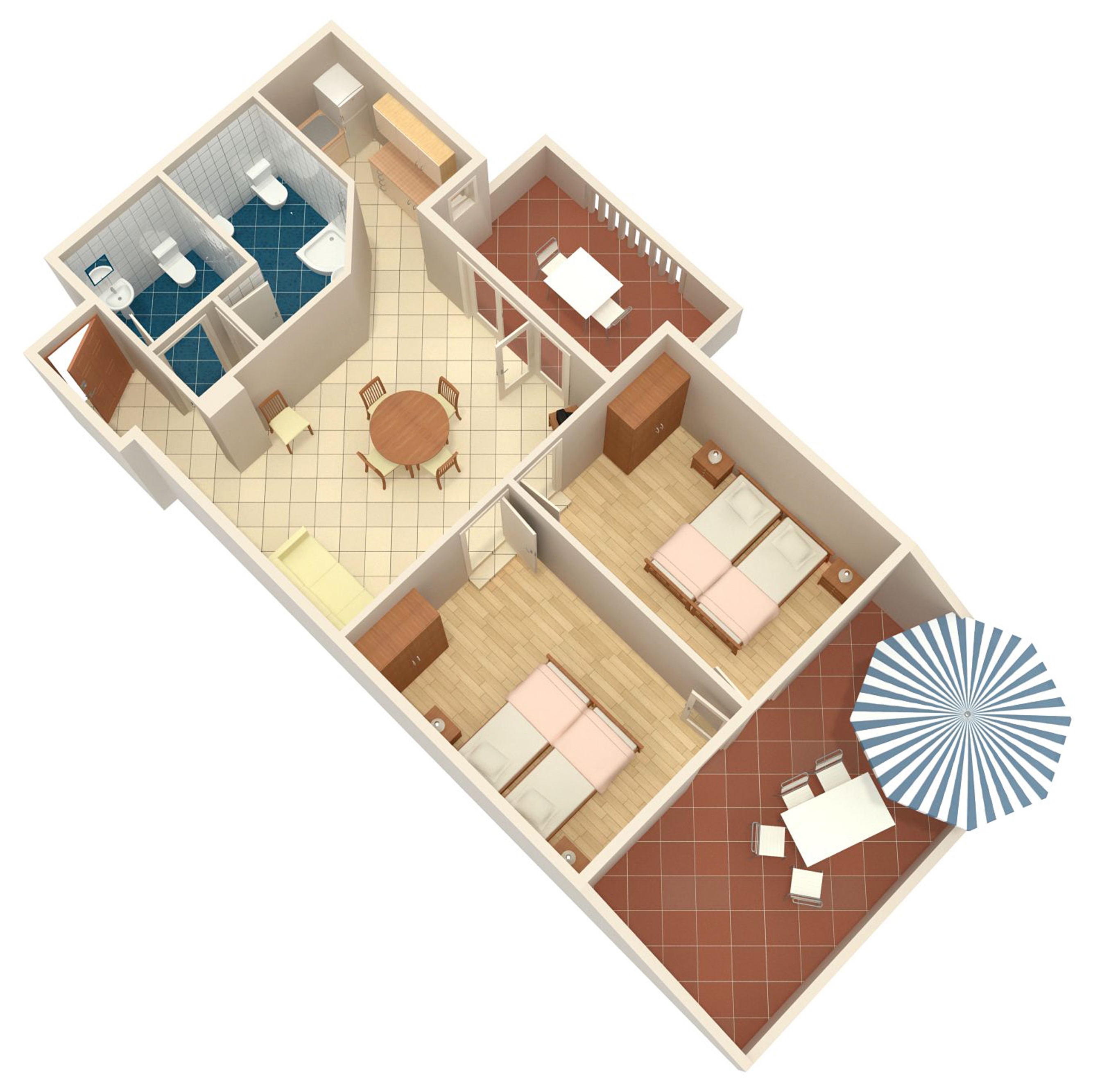 Two bedroom apartment with terrace and sea view Njivice, Krk  A-a