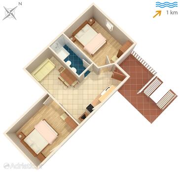 Plan Malinska, Plan in the apartment, dopusteni kucni ljubimci.