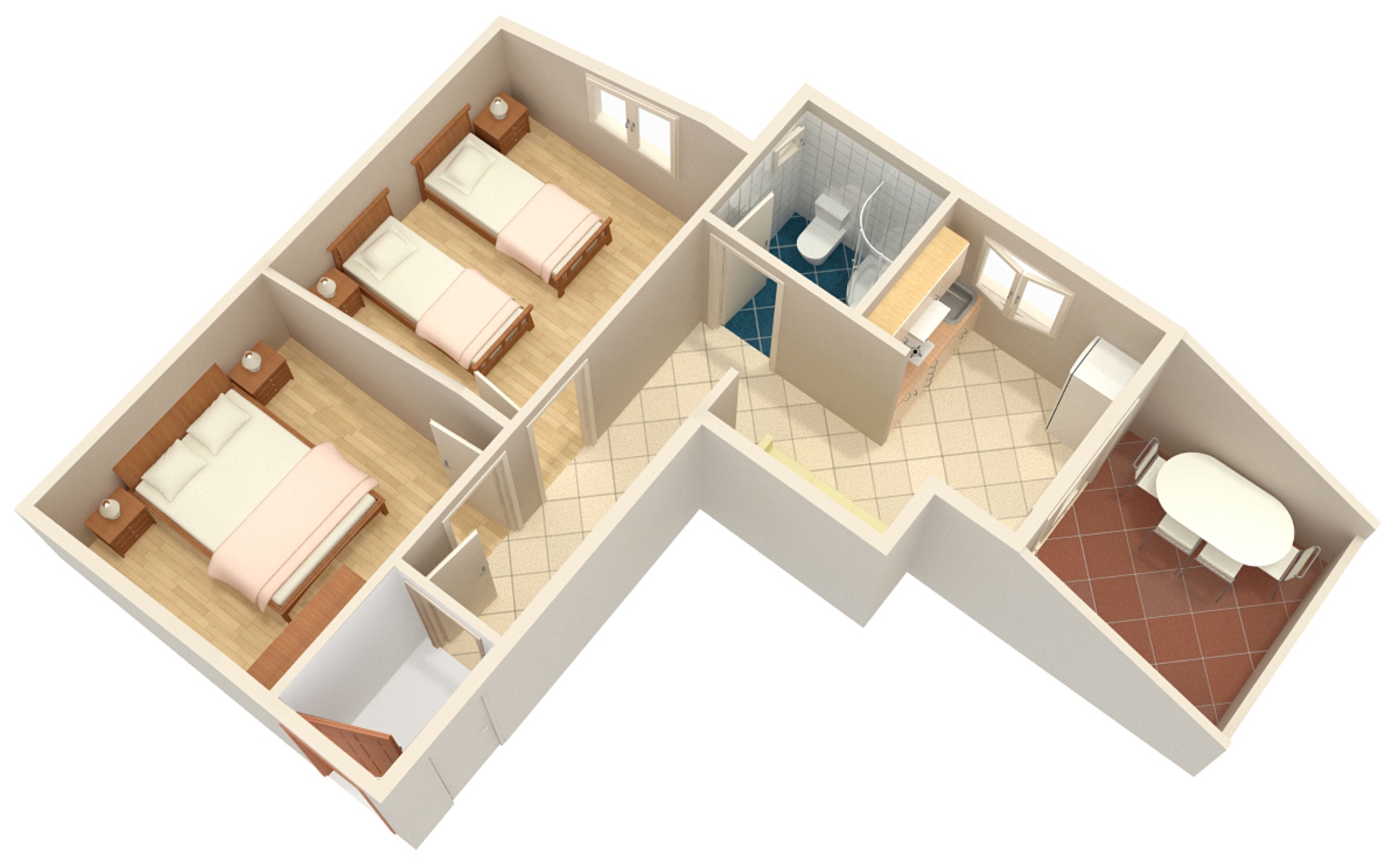 Two bedroom apartment with terrace and sea view Njivice, Krk  A-a