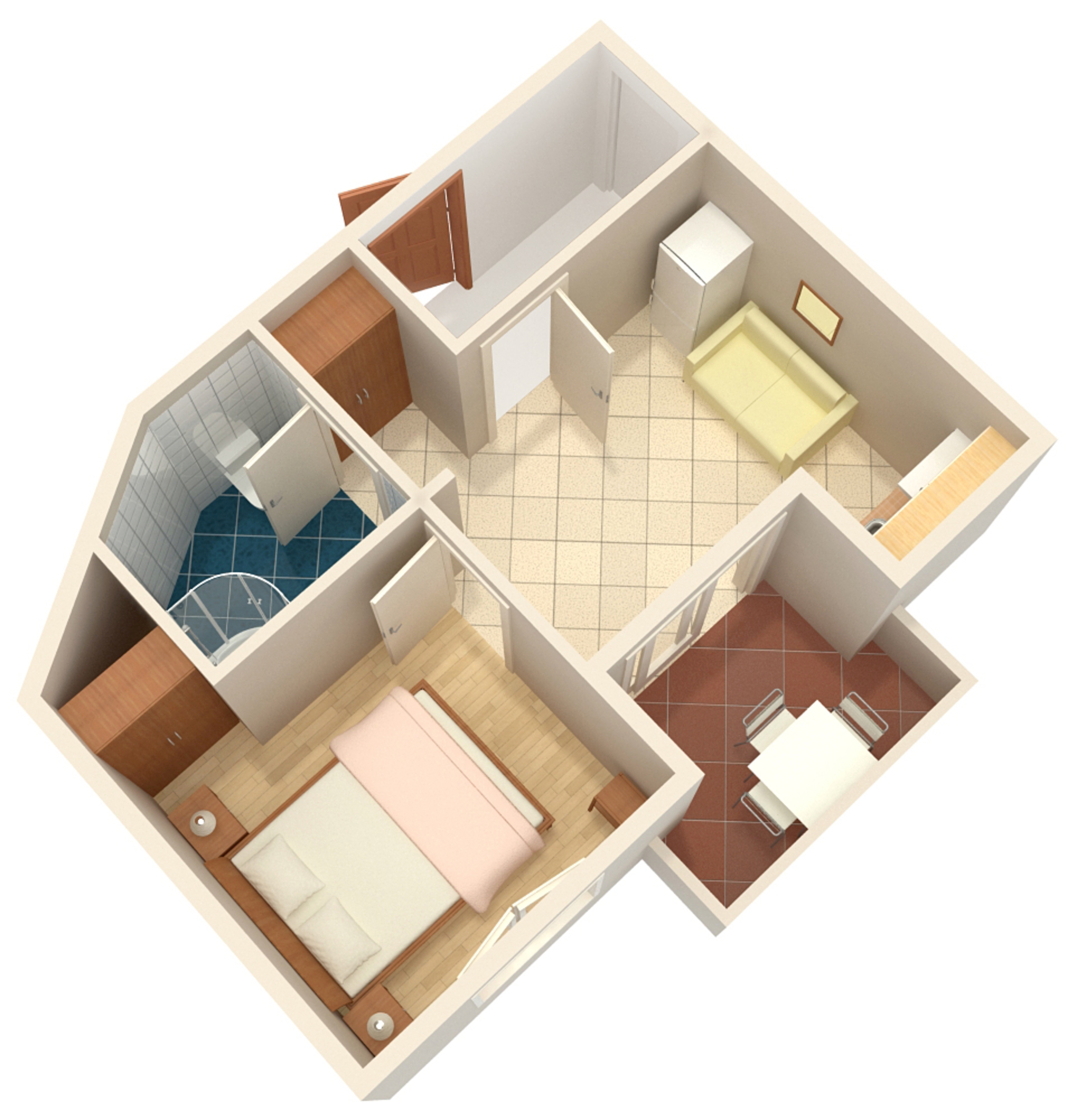 One bedroom apartment with terrace and sea view Njivice, Krk  A-f
