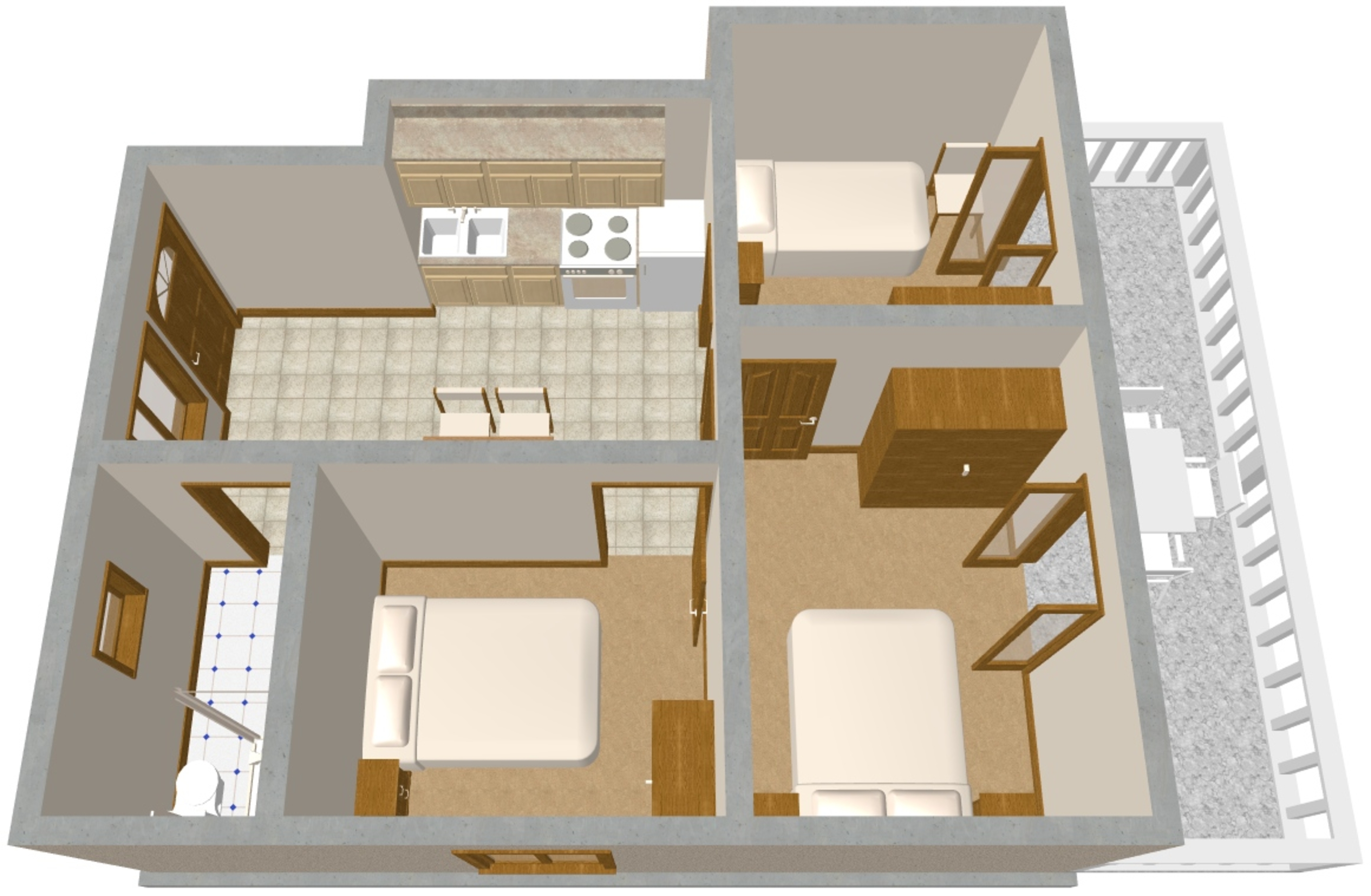 Three bedroom apartment with terrace and sea view Zavalatica, Korčula  A-a