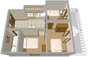 Zavalatica, plattegrond in the apartment, WiFi.