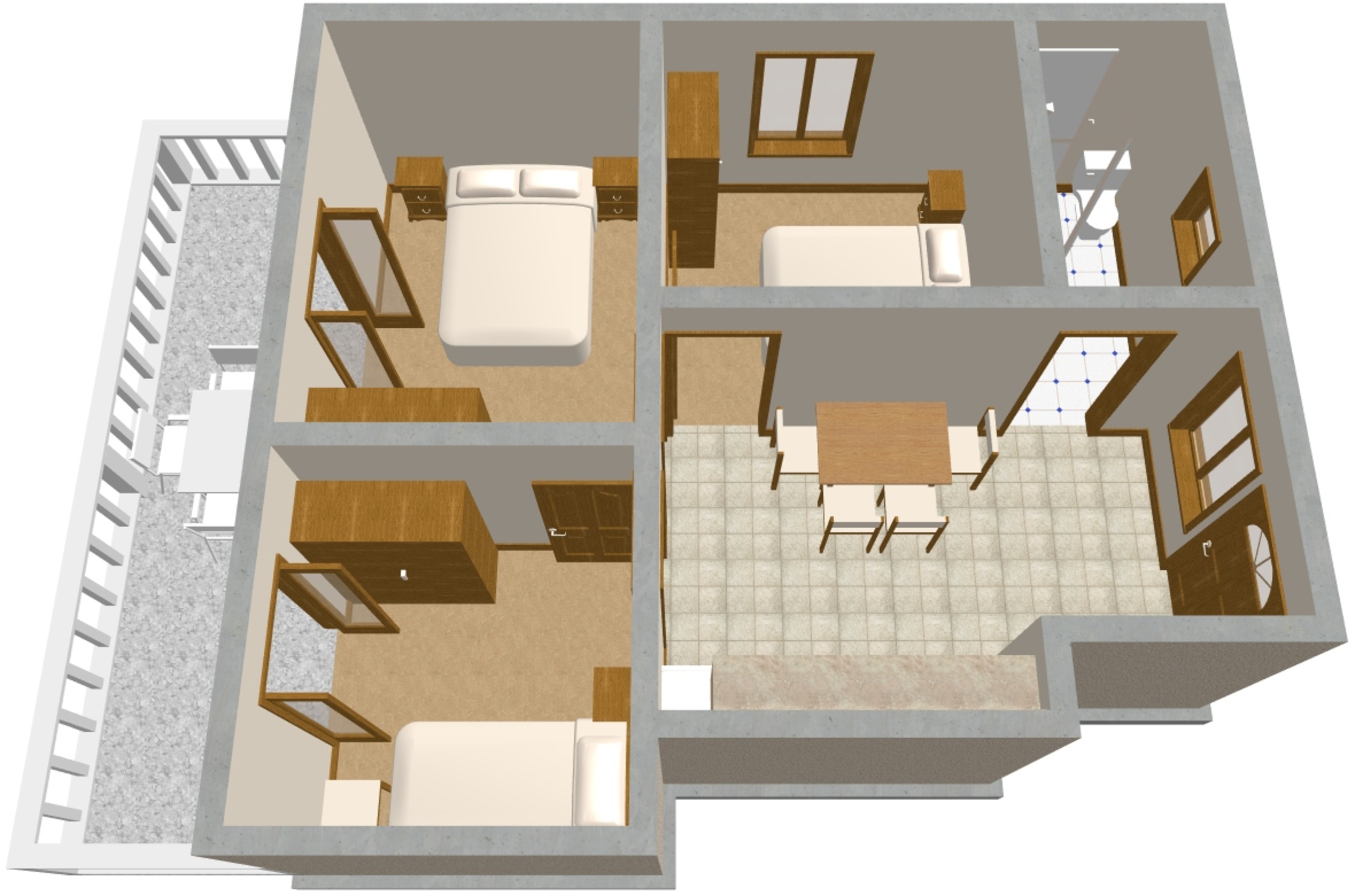 Three bedroom apartment with terrace and sea view Zavalatica, Korčula  A-a