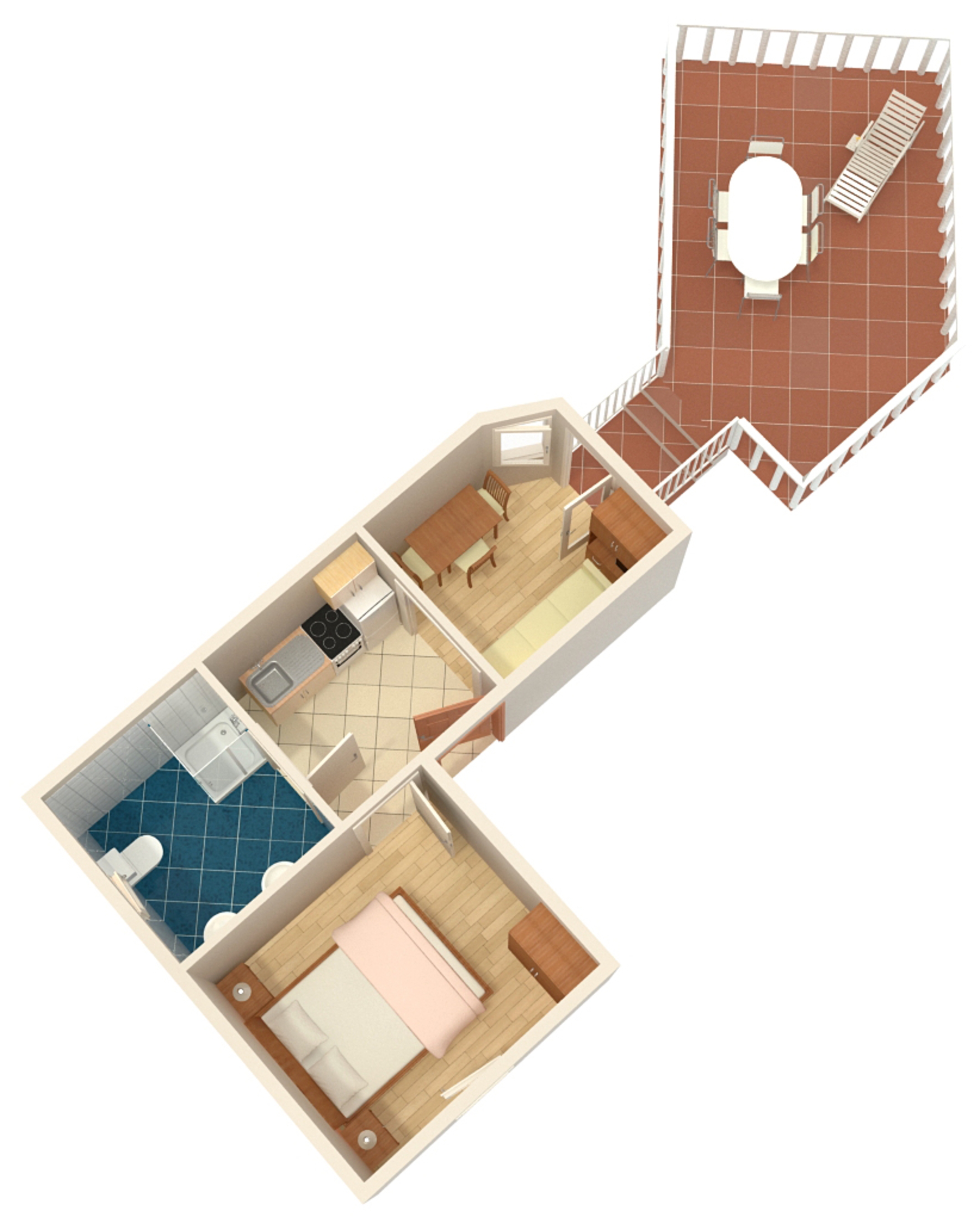 One bedroom apartment with terrace and sea view Čižići, Krk  A-a