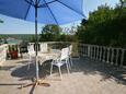 Čižići, Terrasse dans l’hébergement en type apartment, avec la vue sur la mer, animaux acceptés et WiFi.