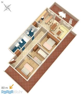Plan Zavalatica, Plan in the apartment, dopusteni kucni ljubimci i WIFI.