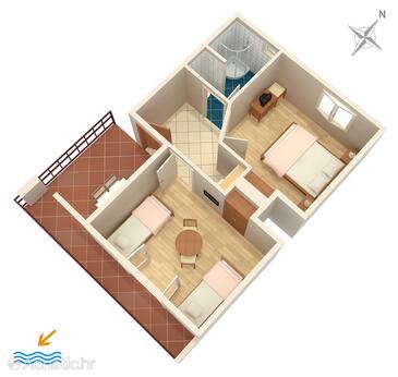 Plan Novi Vinodolski, Plan in the apartment, WIFI.