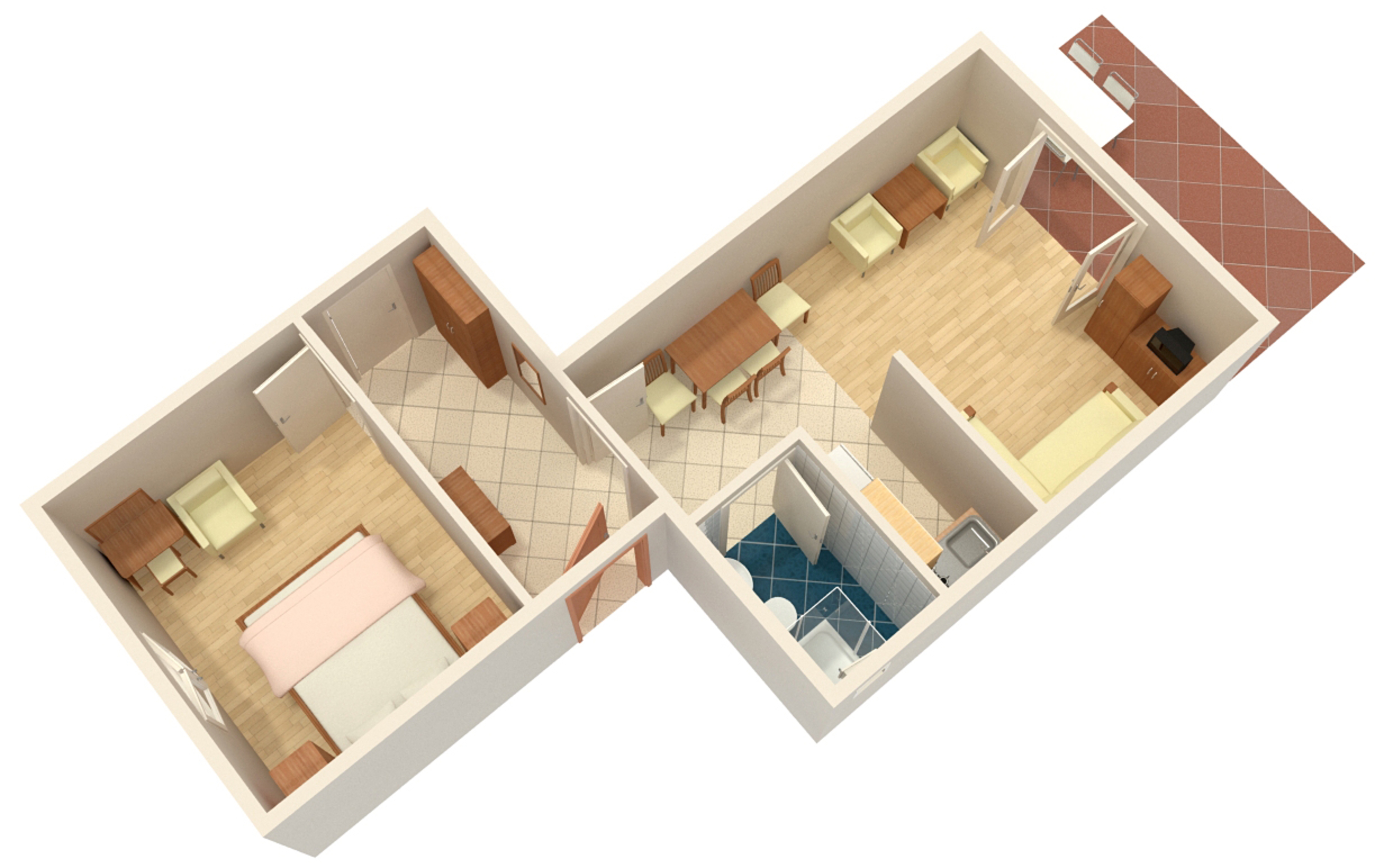 One bedroom apartment with terrace Crikvenica  A-b