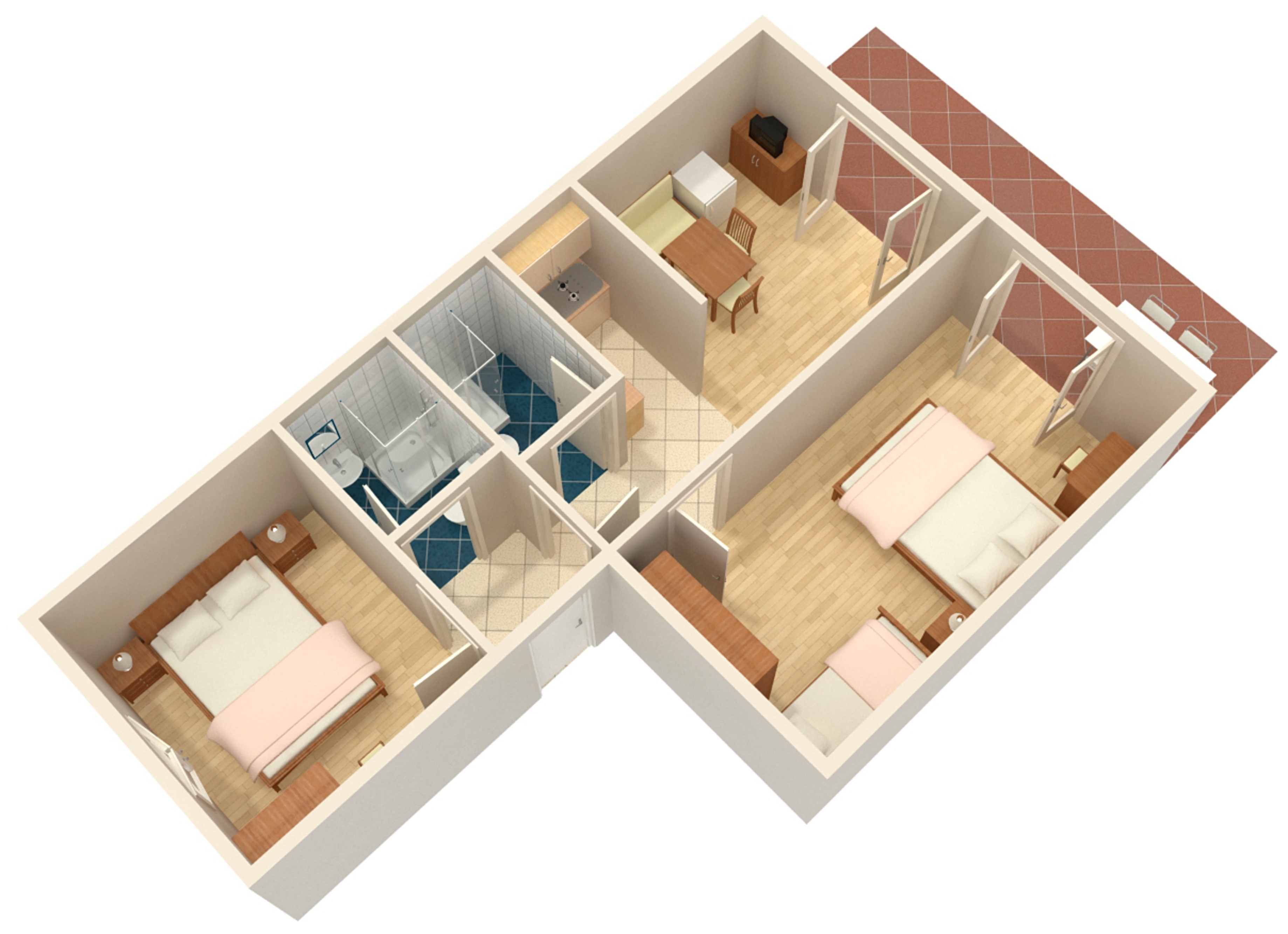 Two bedroom apartment with terrace Crikvenica  A-c