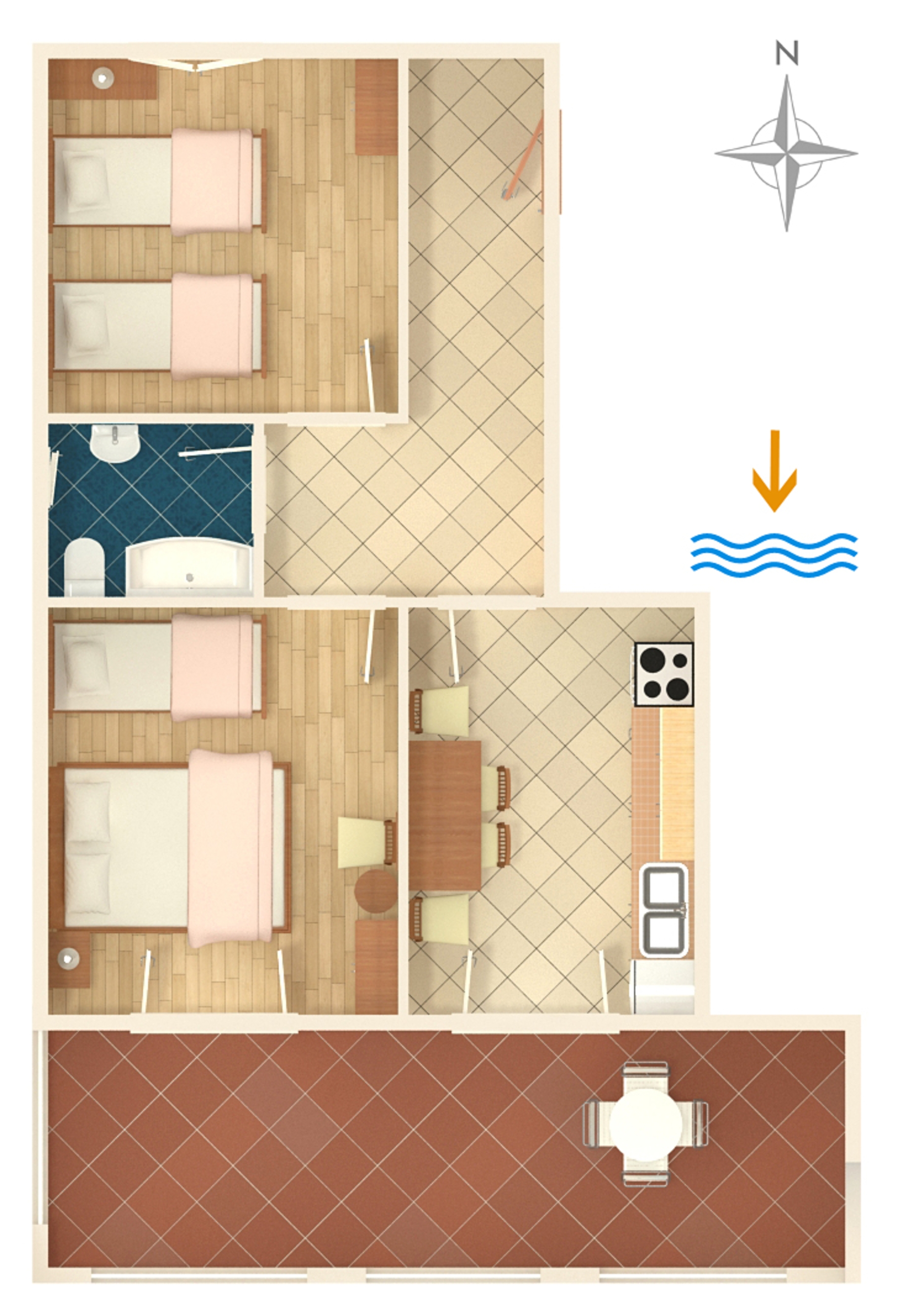 Two bedroom apartment near beach Zavala, Hvar  A-b
