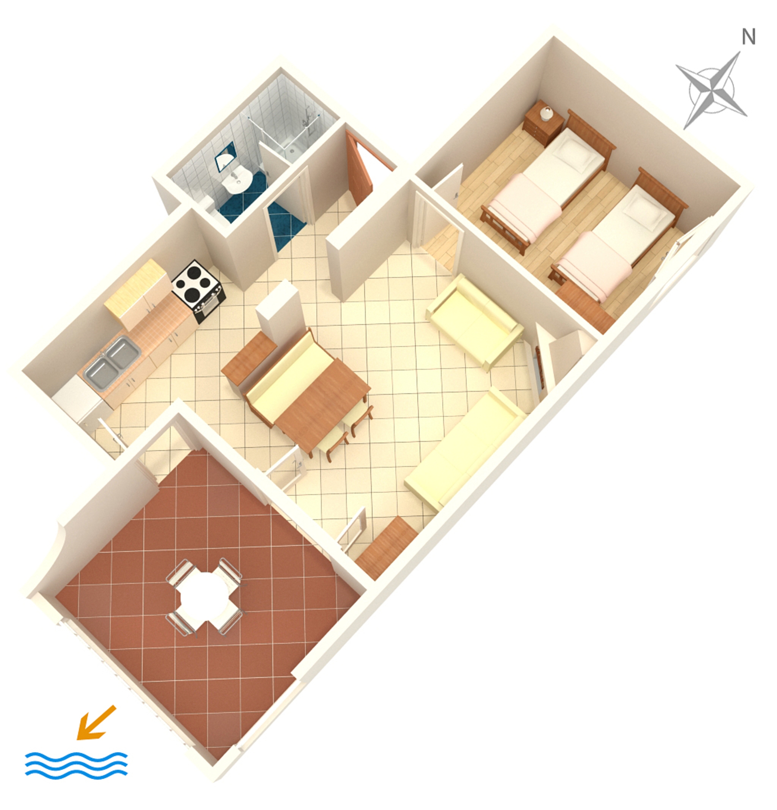 One bedroom apartment near beach Zavala, Hvar  A-c