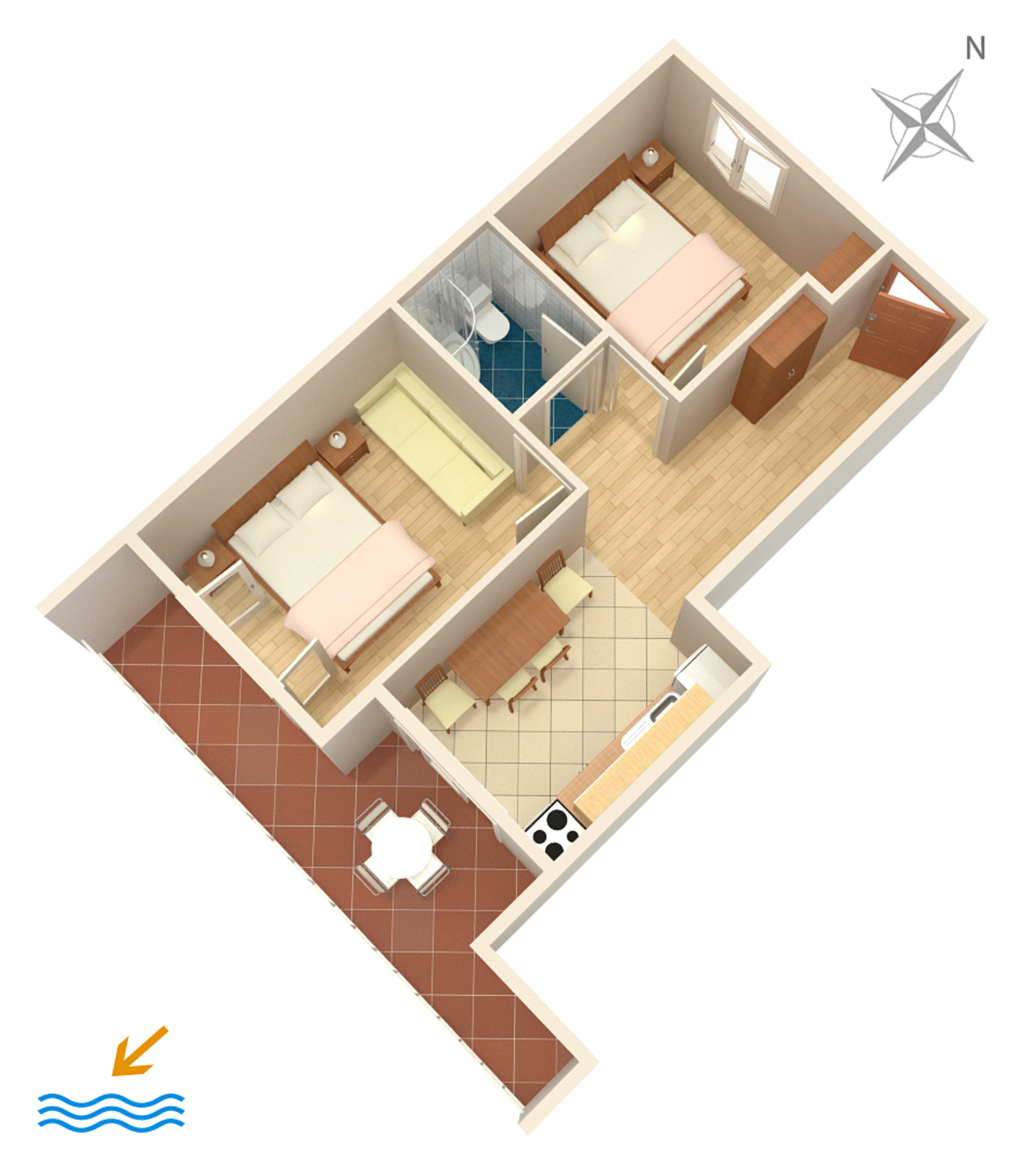 Two bedroom apartment near beach Zavala, Hvar  A-e