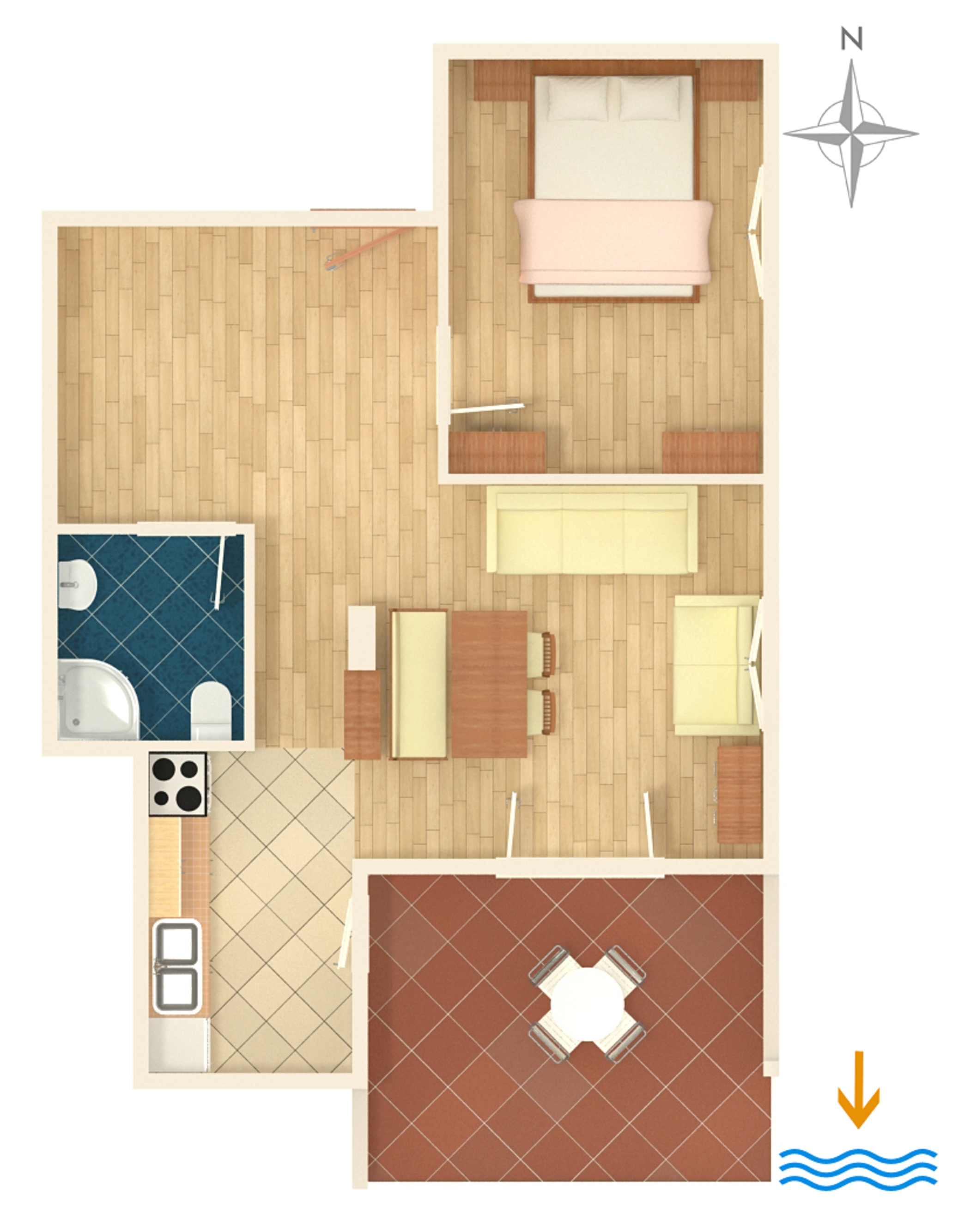 One bedroom apartment near beach Zavala, Hvar  A-f