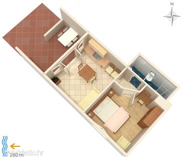 Plan Klenovica, Plan in the apartment, WIFI.