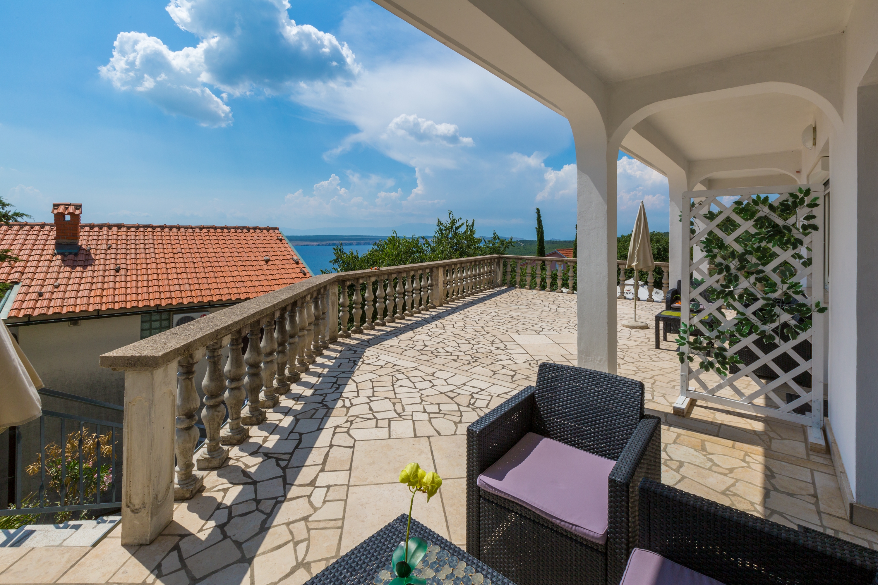 One bedroom apartment with terrace and sea view Dramalj, Crikvenica  A-b