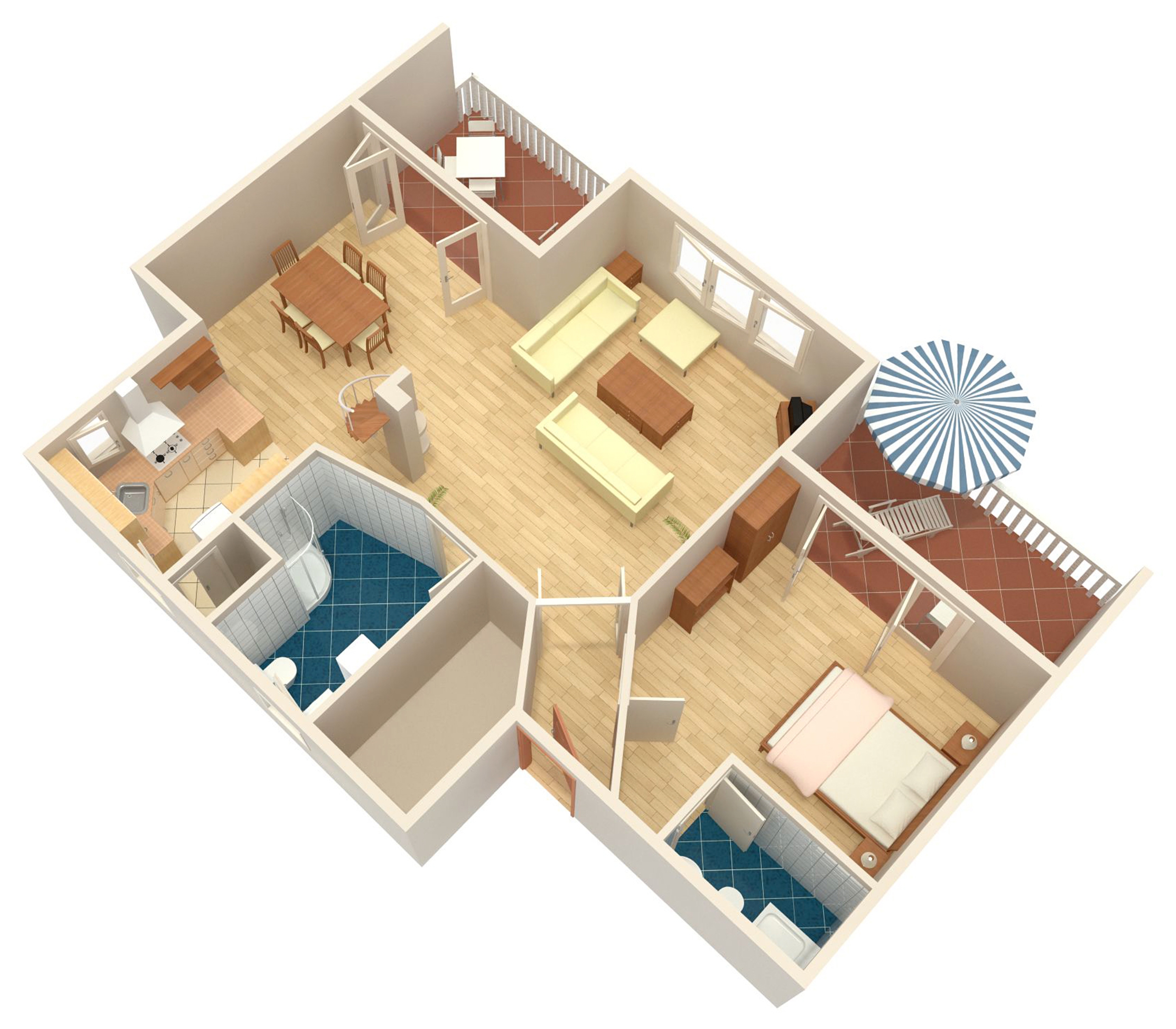 Two bedroom apartment with balcony and sea view Crikvenica  A-c