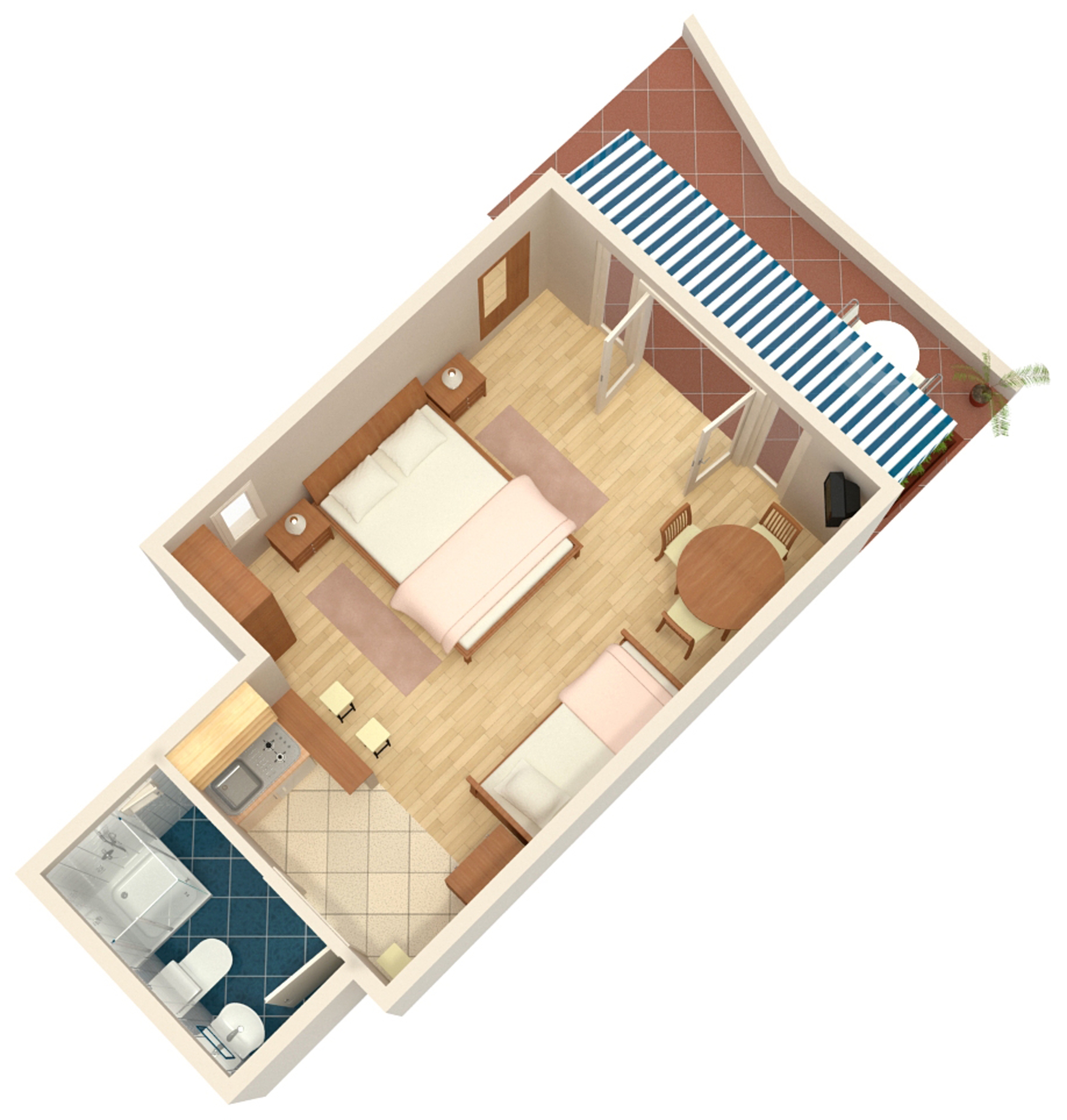 Studio flat with terrace and sea view Crikvenica  AS-a