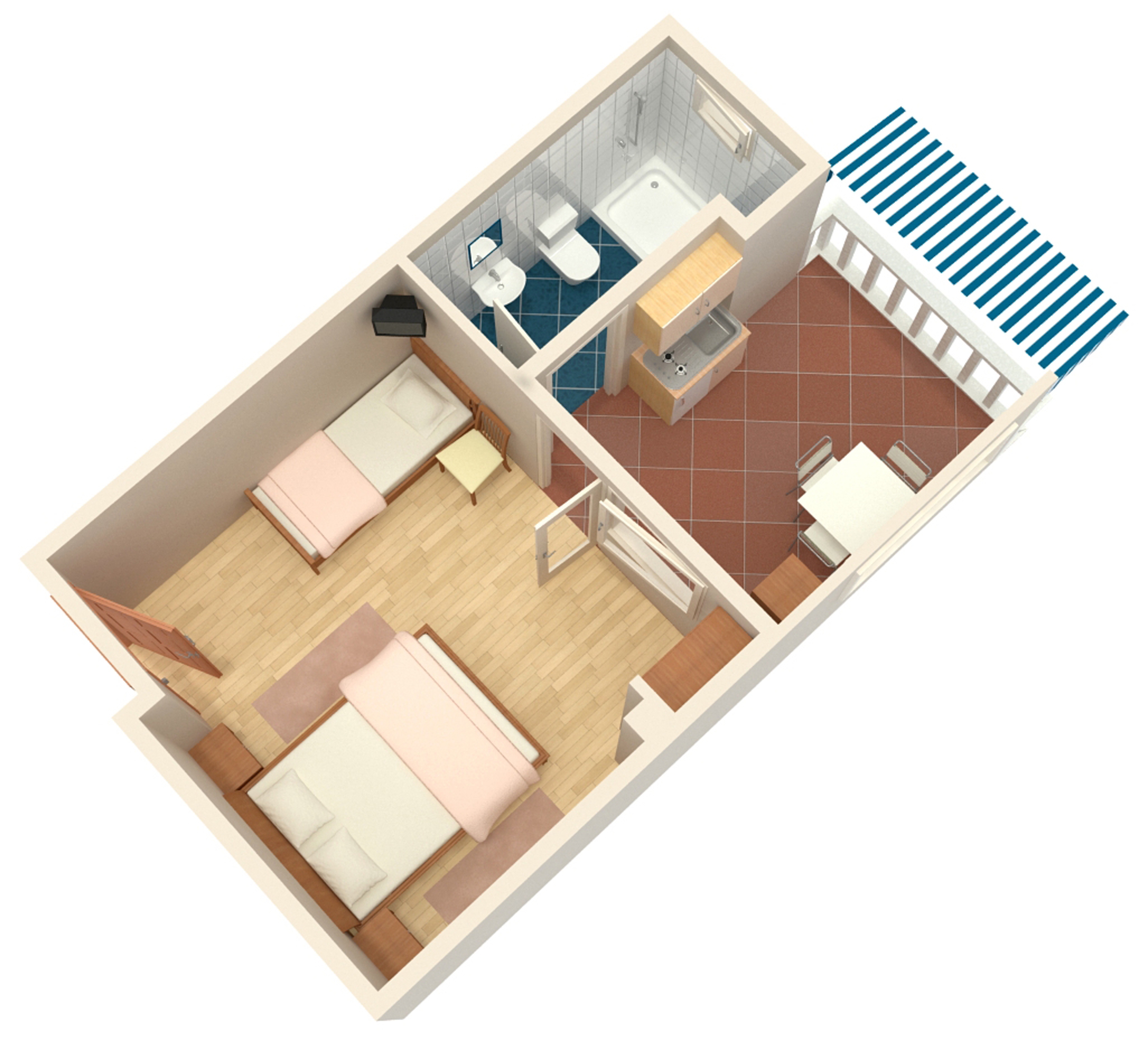 Studio flat with terrace and sea view Crikvenica  AS-c