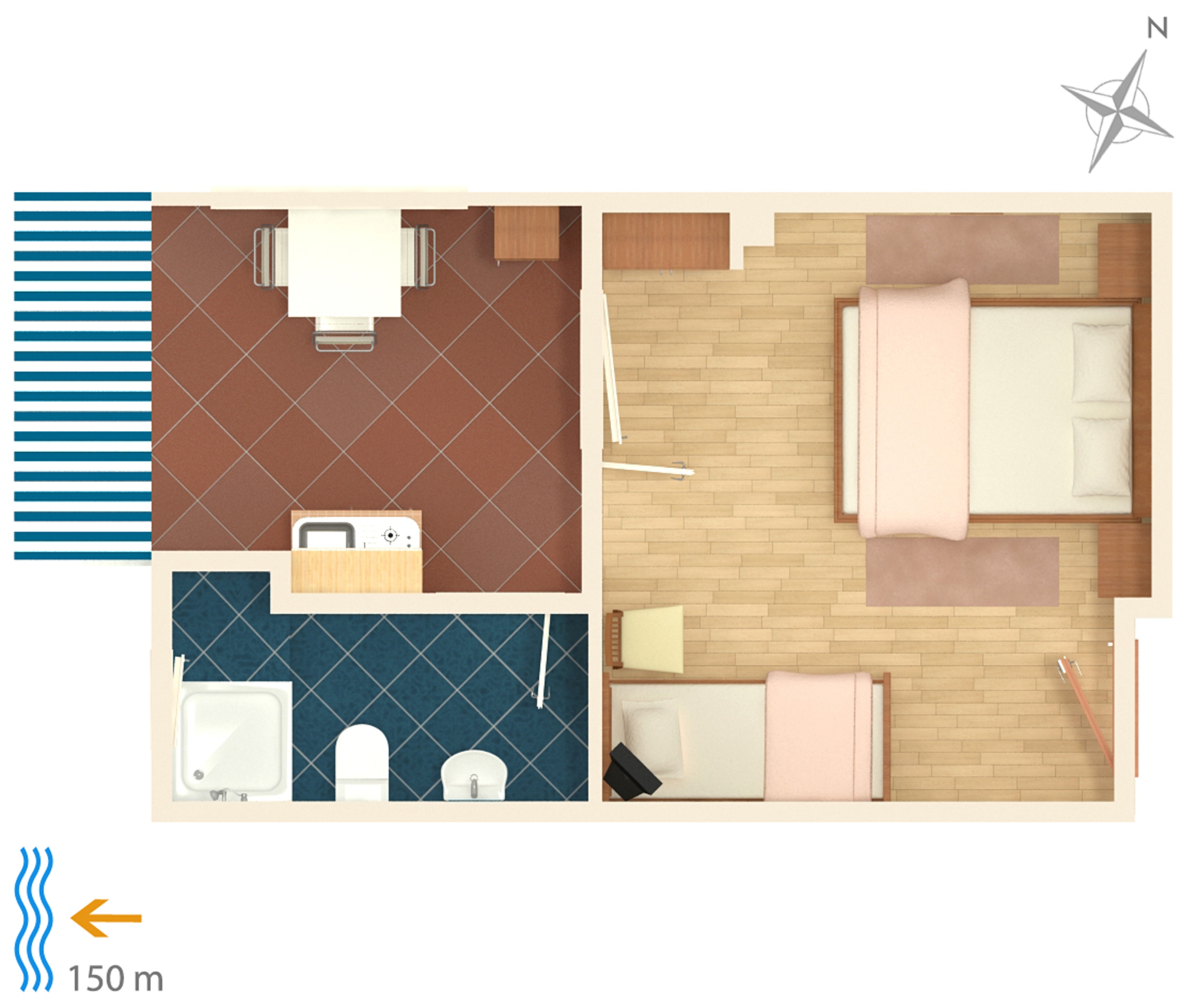 Studio flat with terrace and sea view Crikvenica  AS-c