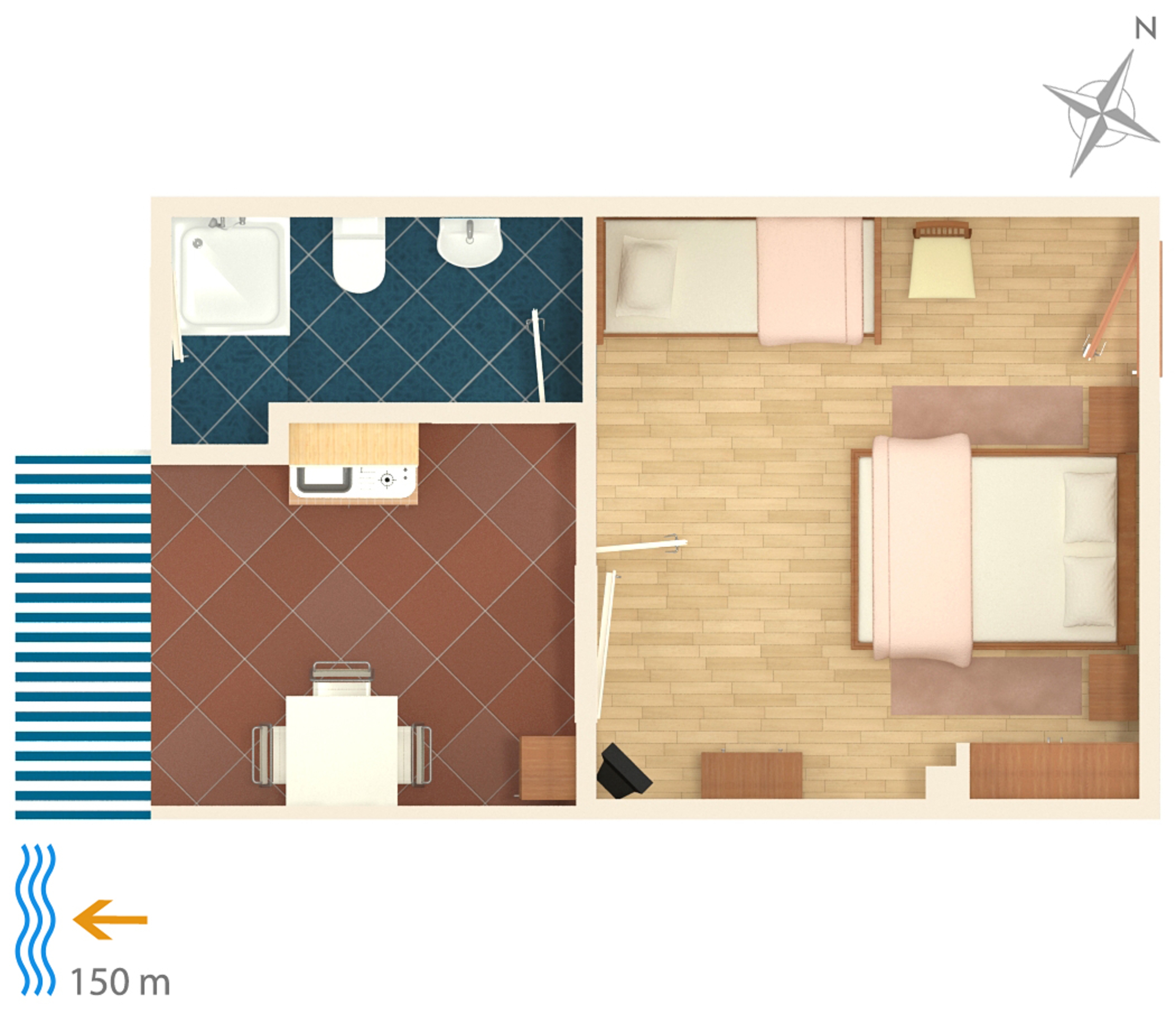 Studio flat with terrace and sea view Crikvenica  AS-d