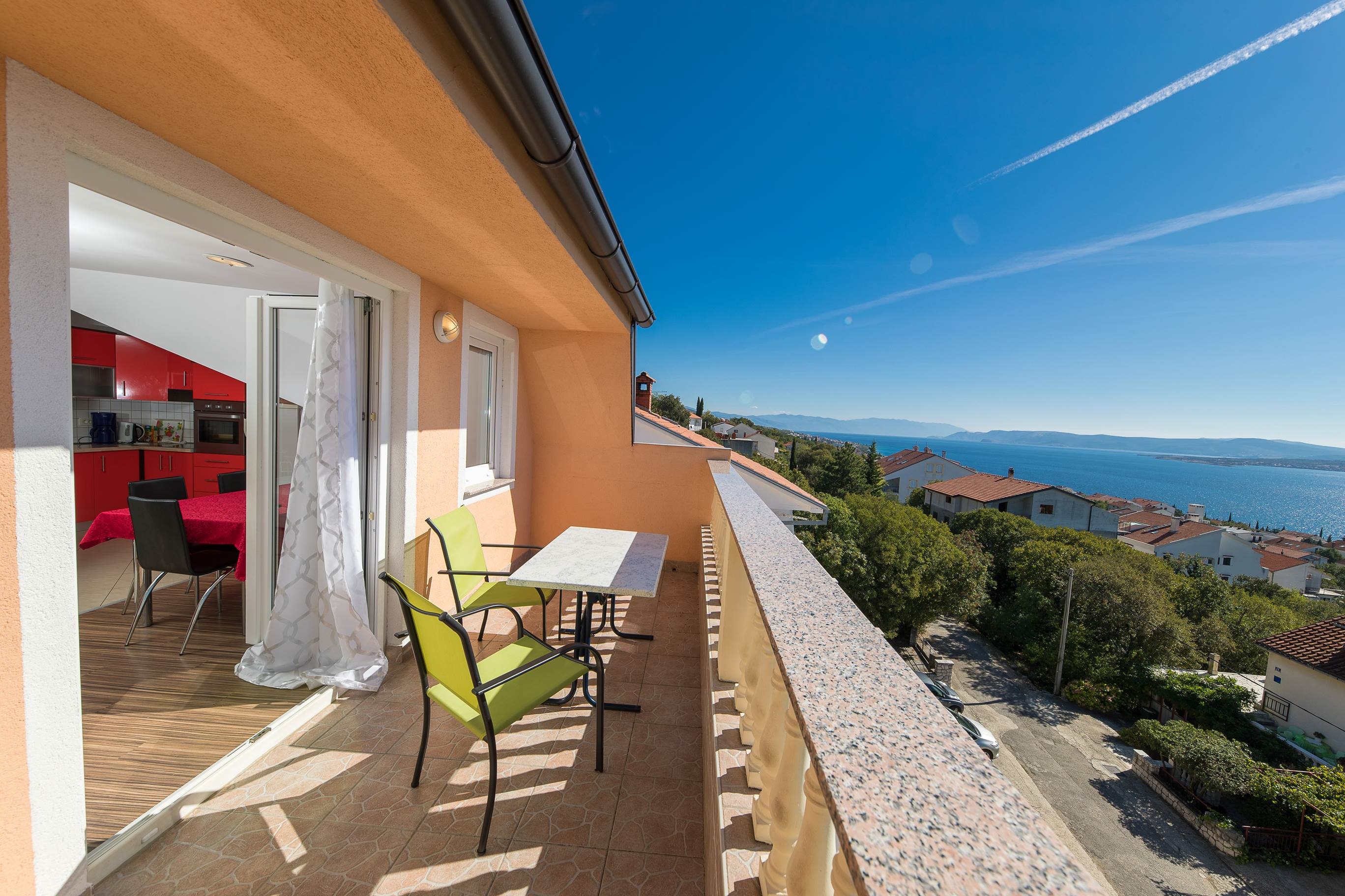 One bedroom apartment with terrace and sea view Dramalj, Crikvenica (A-5594-e)