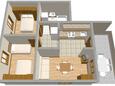 Brna, Plan in the apartment, (pet friendly).