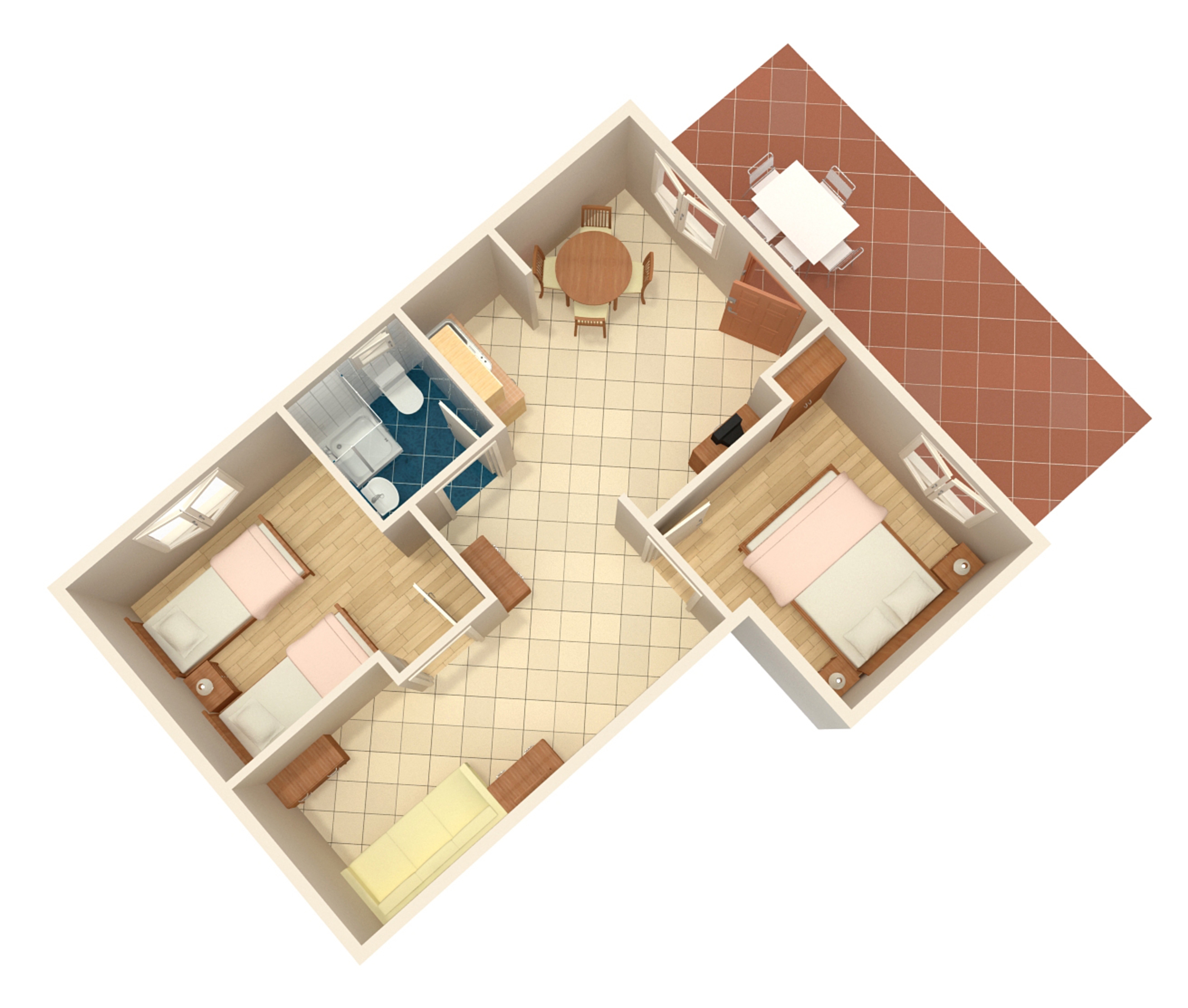 Two bedroom apartment with terrace Novi Vinodolski  A-a