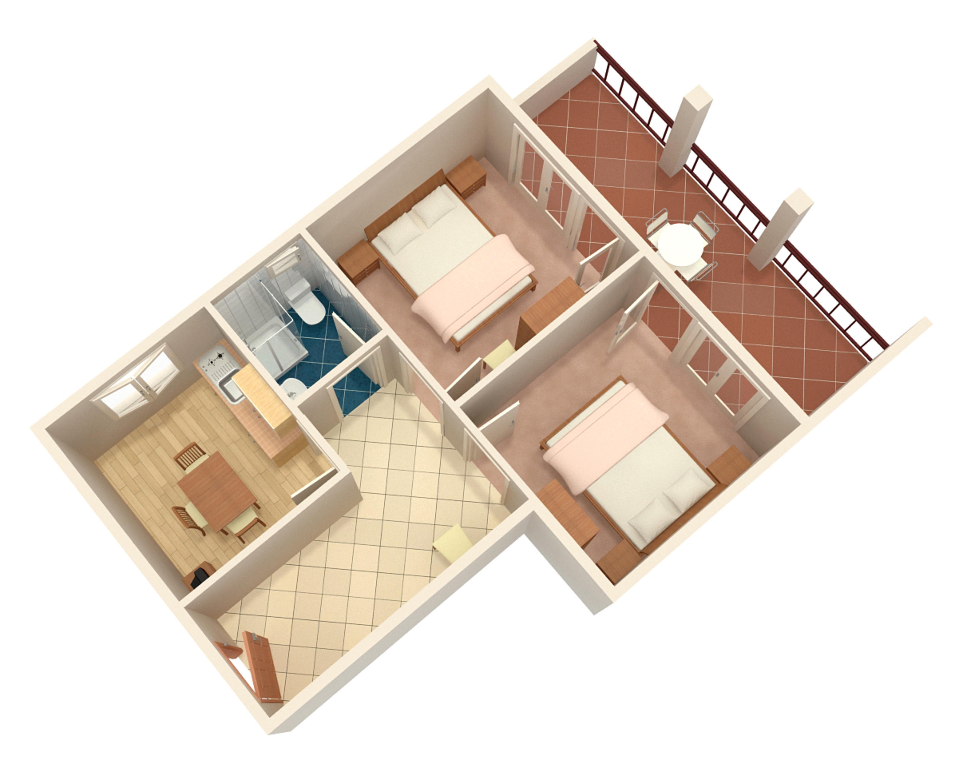 Two bedroom apartment with terrace and sea view Novi Vinodolski  A-b